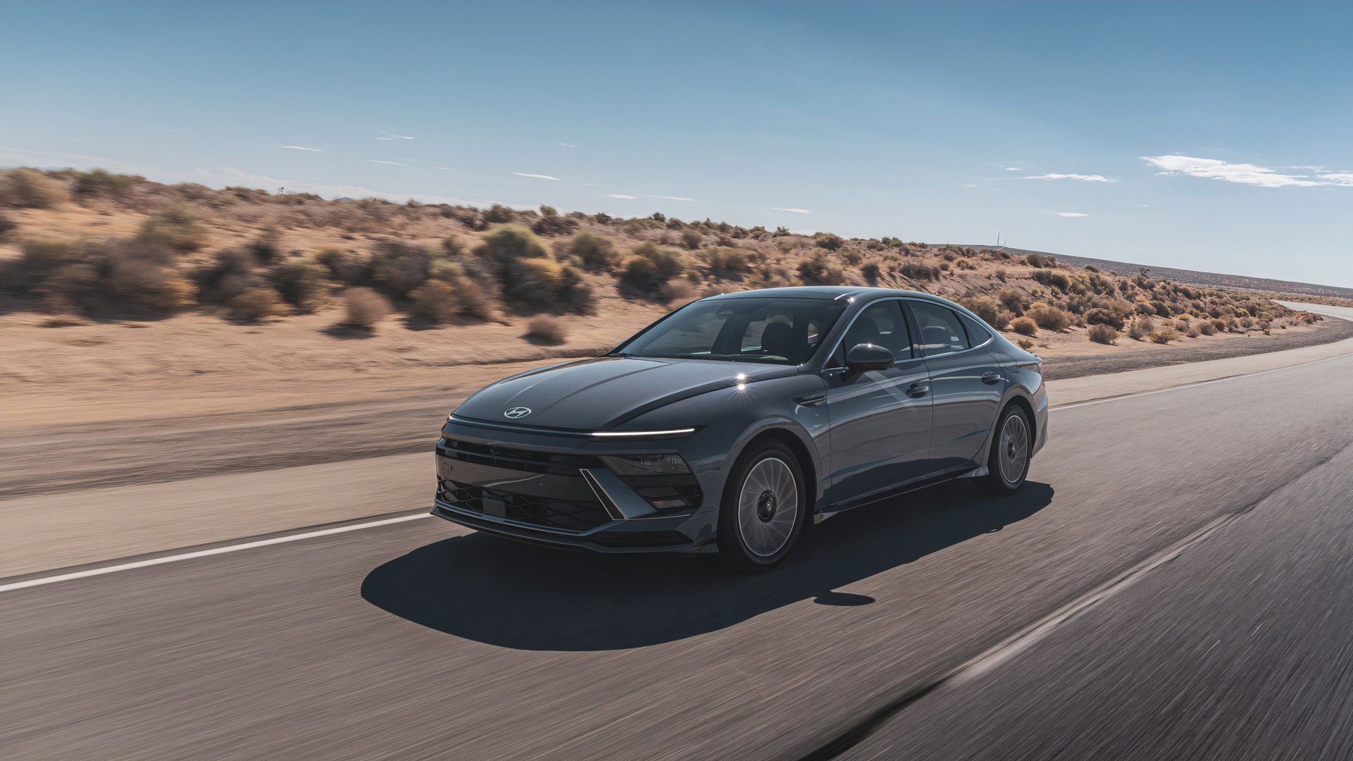 2024 Hyundai Sonata Hybrid Front Driving on the road