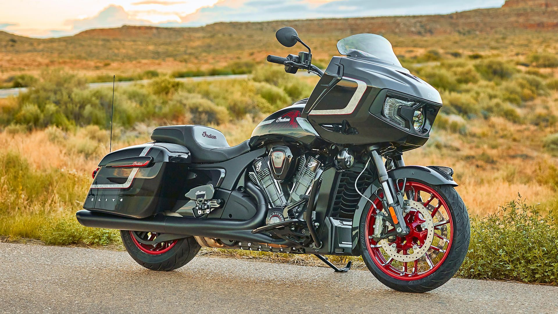 2024 Indian Challenger Elite static front quarter shot