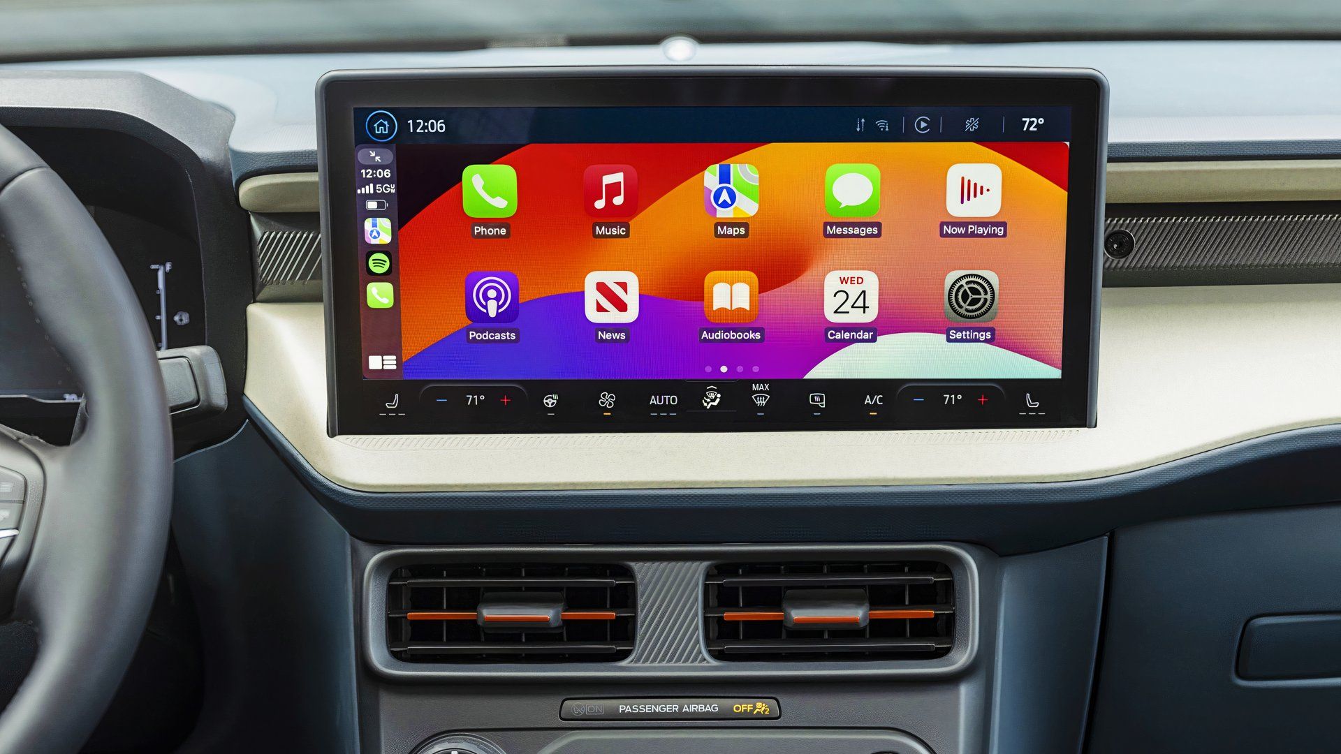 Sistema de infoentretenimento do Ford Maverick 2025. 