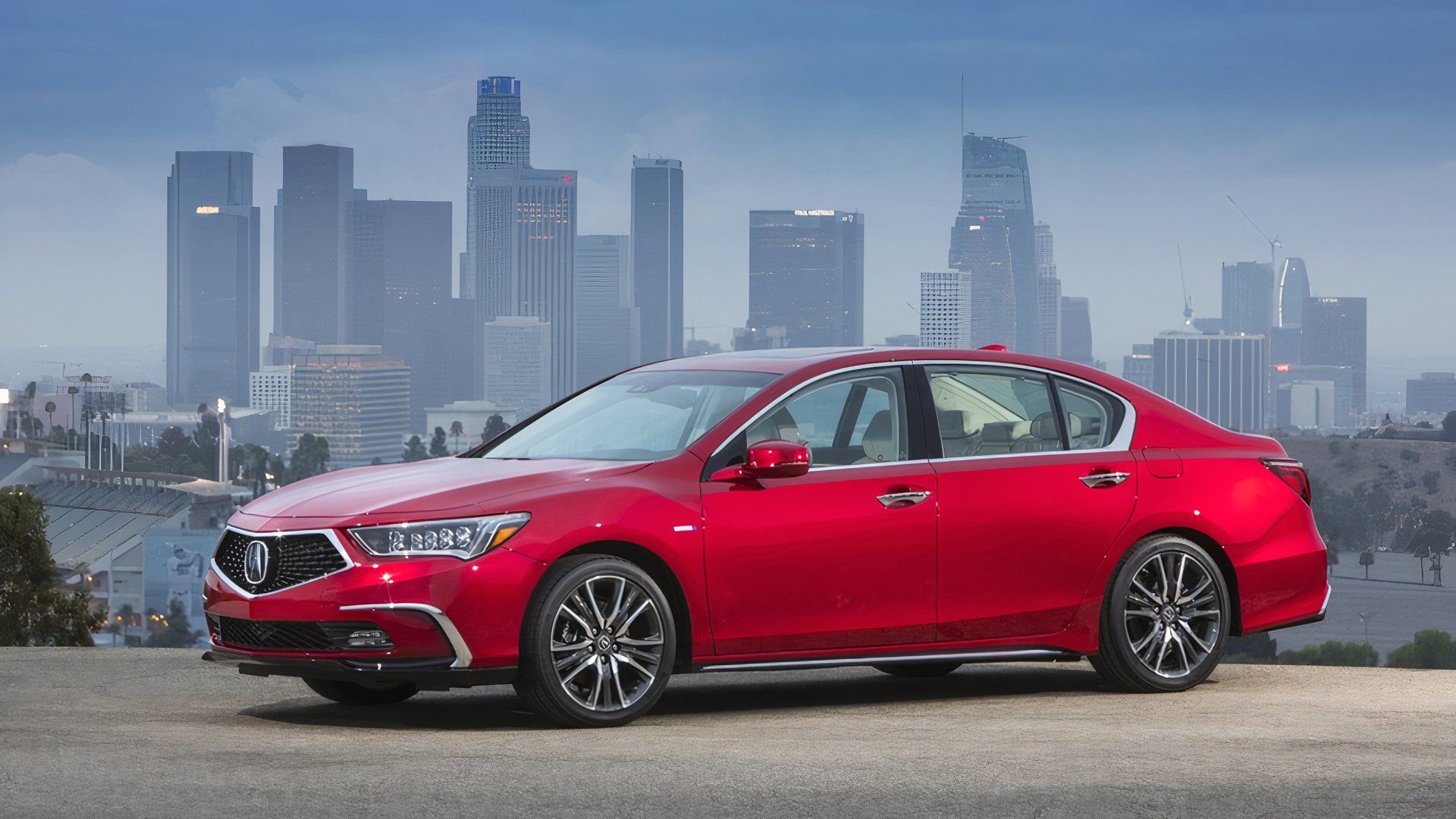 Front 3/4 shot of a 2018 Acura TLX Sport Hybrid