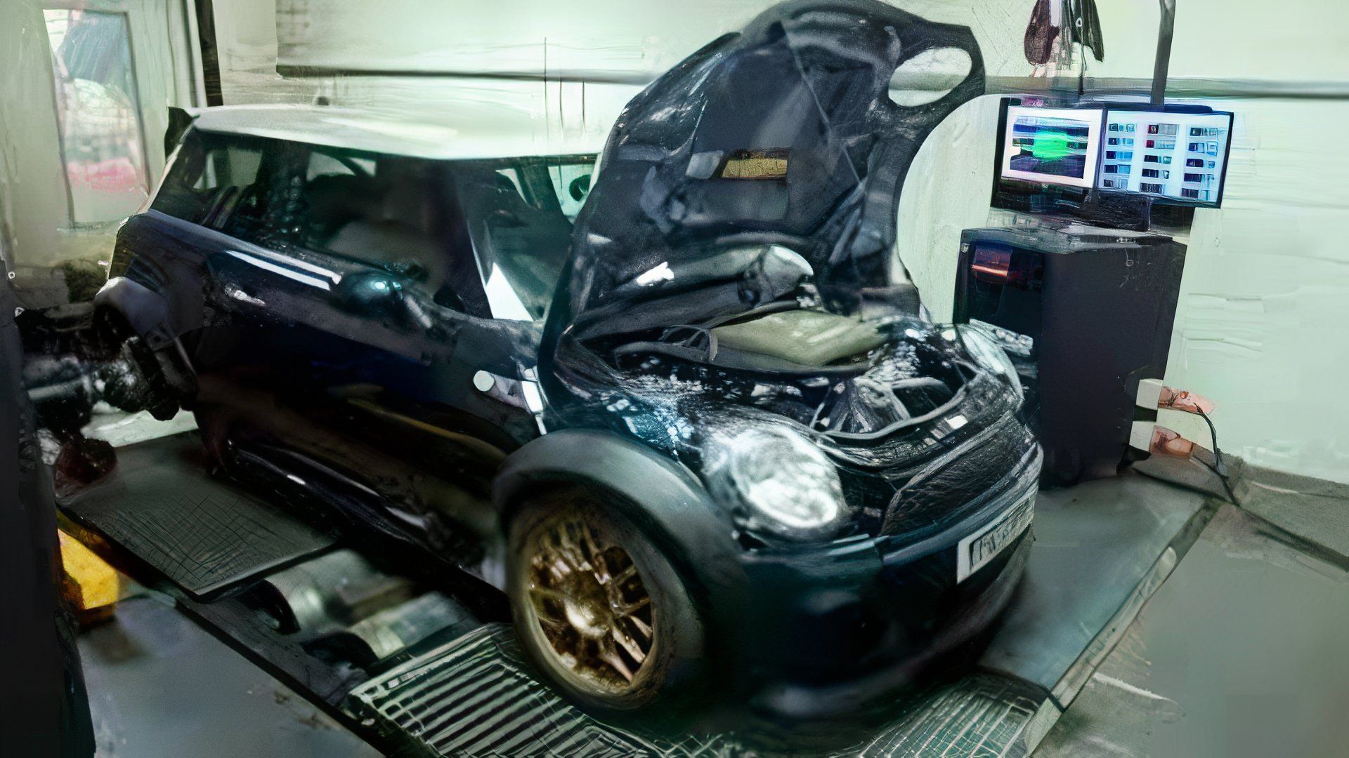 Powerflex V8 Mini Cooper em um dinamômetro