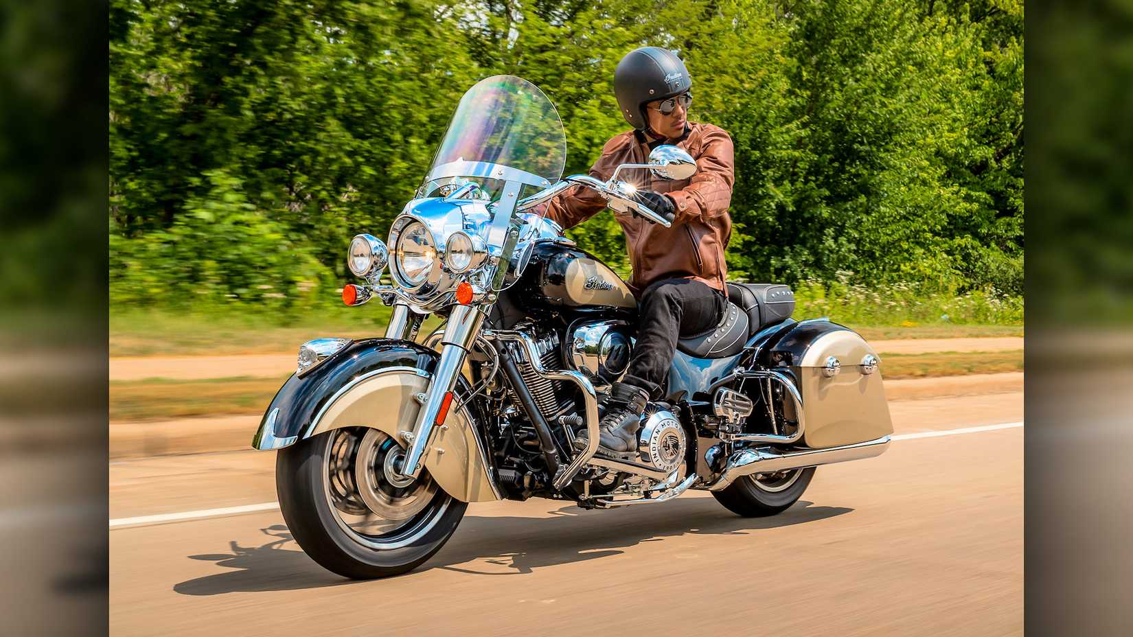 Rider on an Indian Springfield from 2022