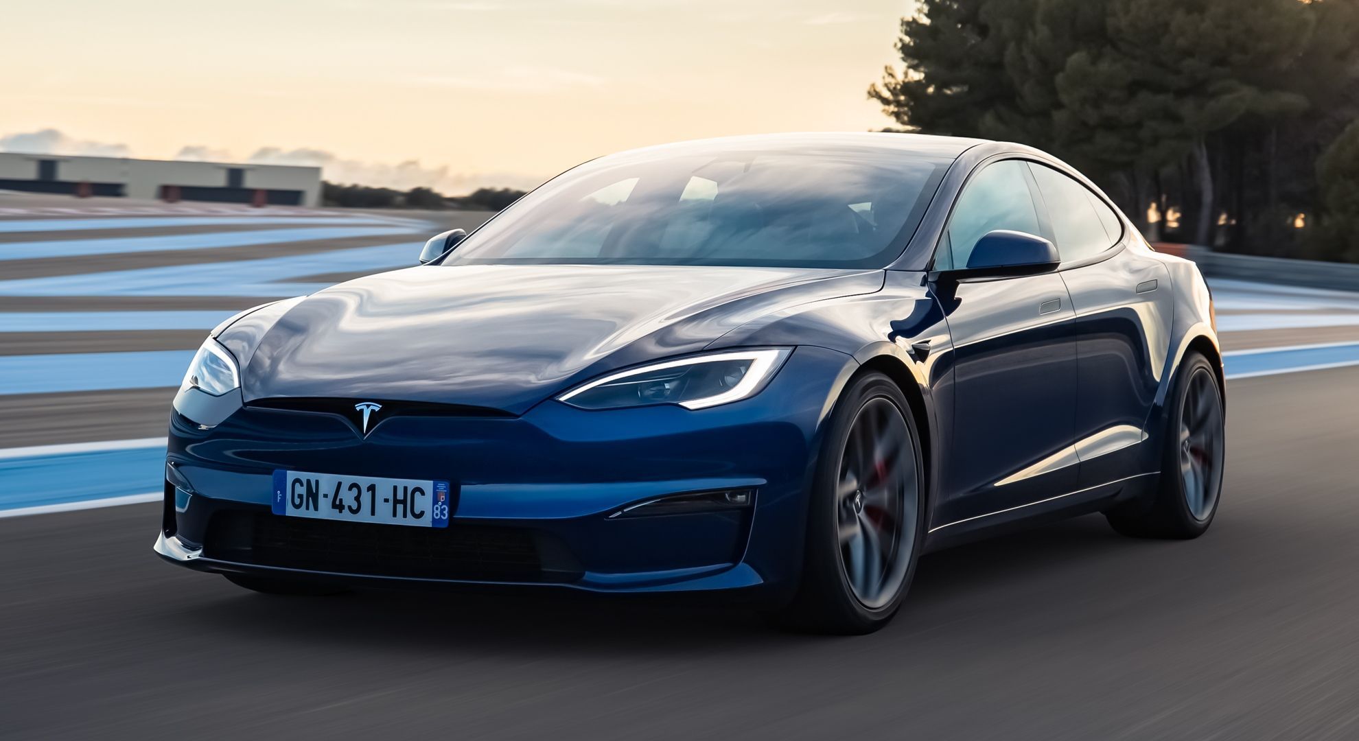 2024 Tesla Model S Plaid front-quarter tracking