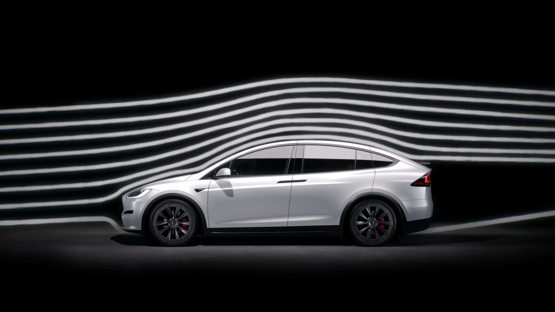 Tesla Model X Plaid in wind tunnel