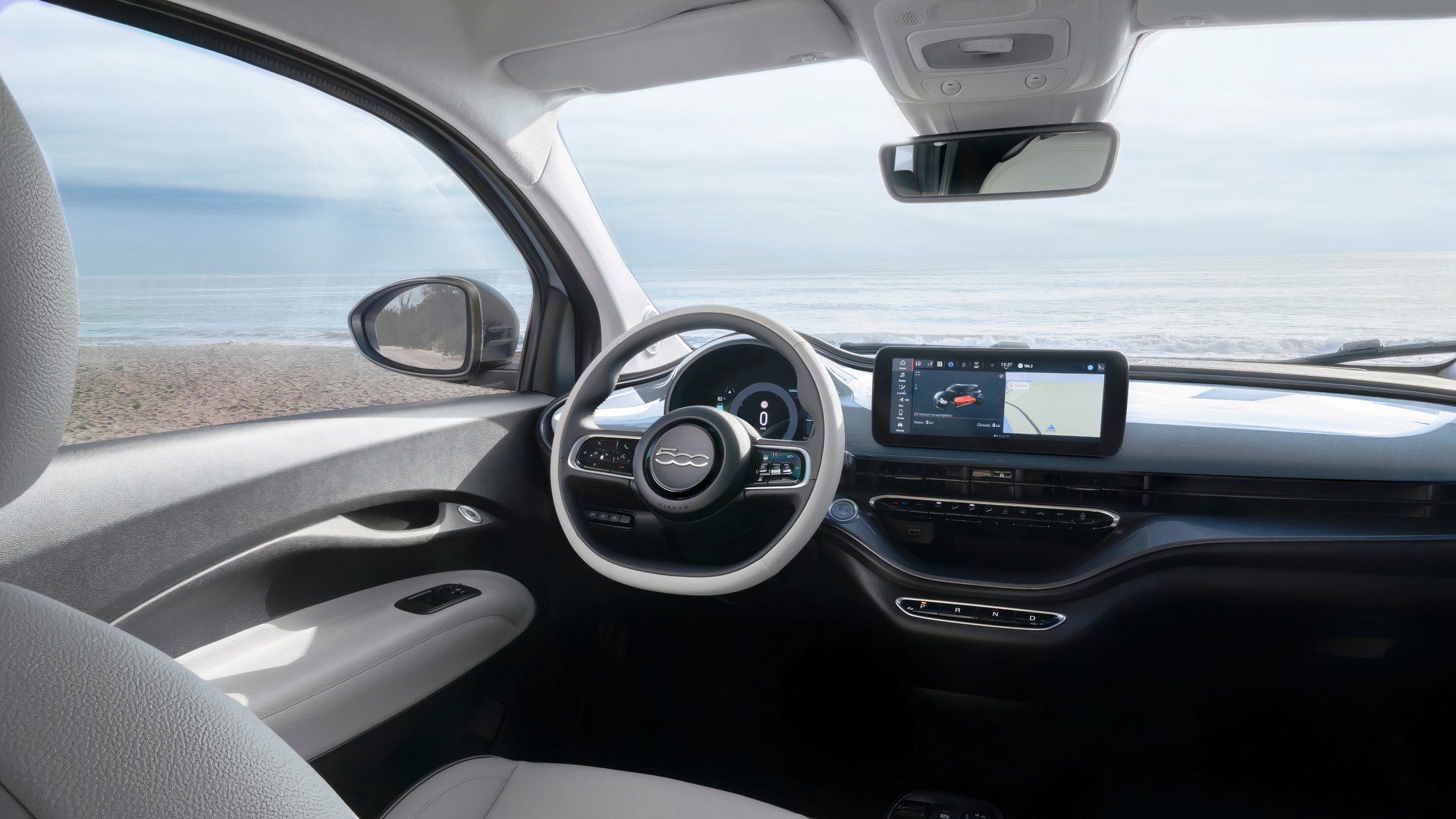 2024 Fiat 500e Interior dashboard shot