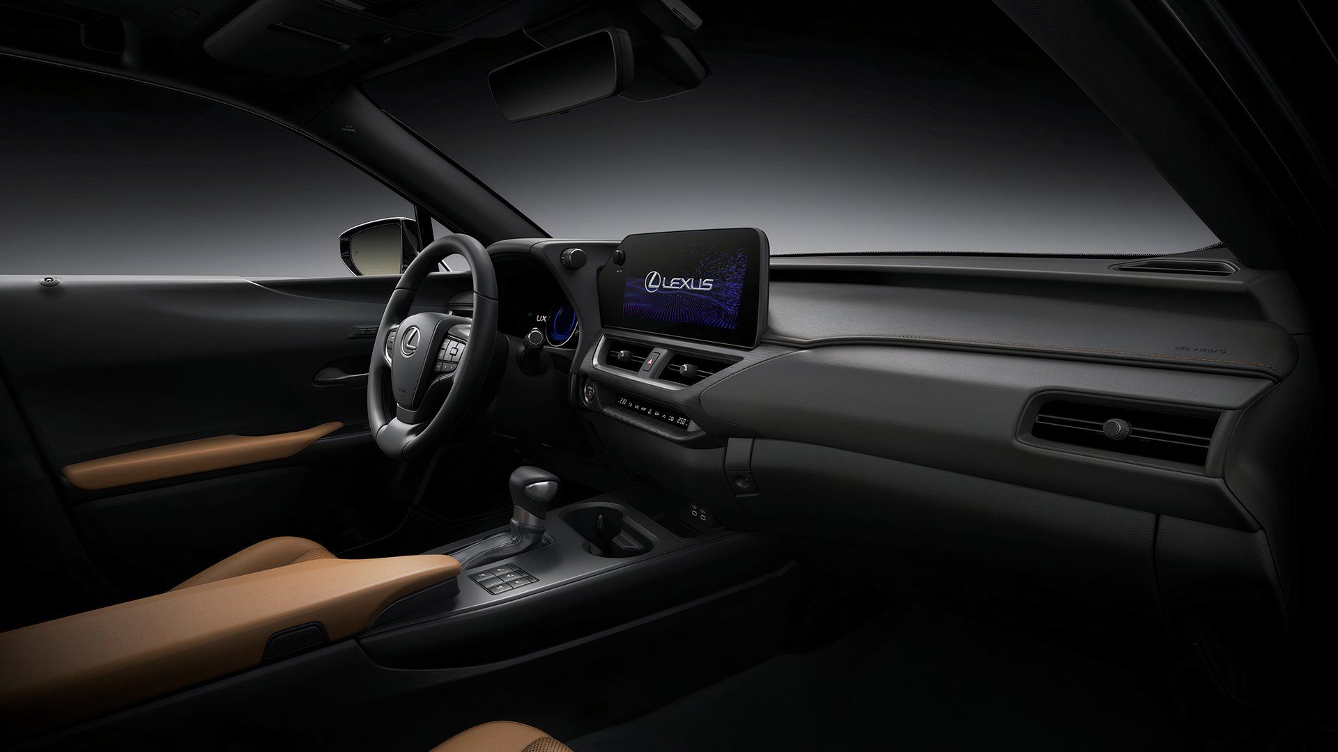 A close-up of the 2022 Lexus UX's center console