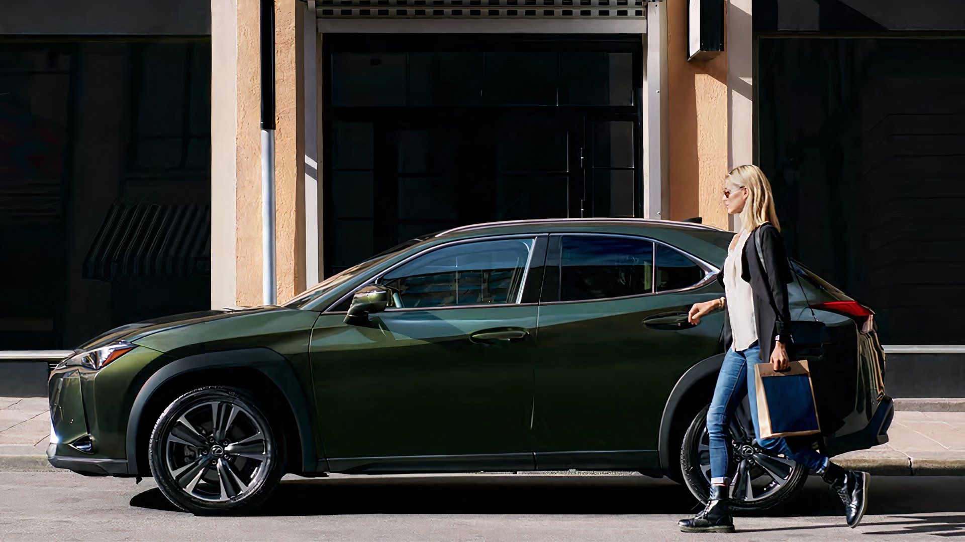 A left hand-side static shot of a 2021 Lexus UX