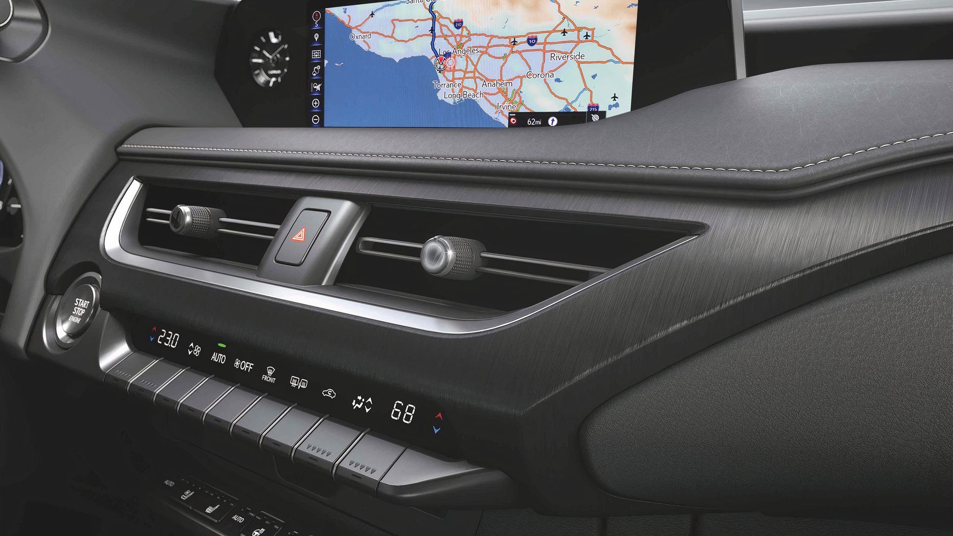 A shot of the center console in a 2022 Lexus UXh