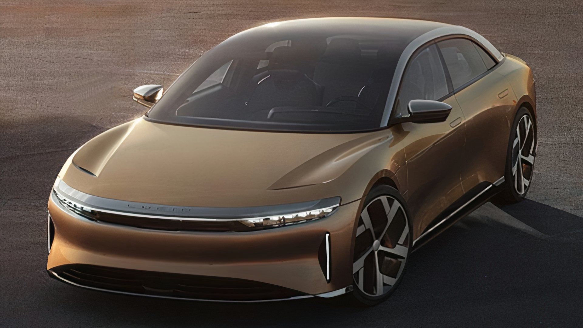 3/4 front view of the 2025 Lucid Air