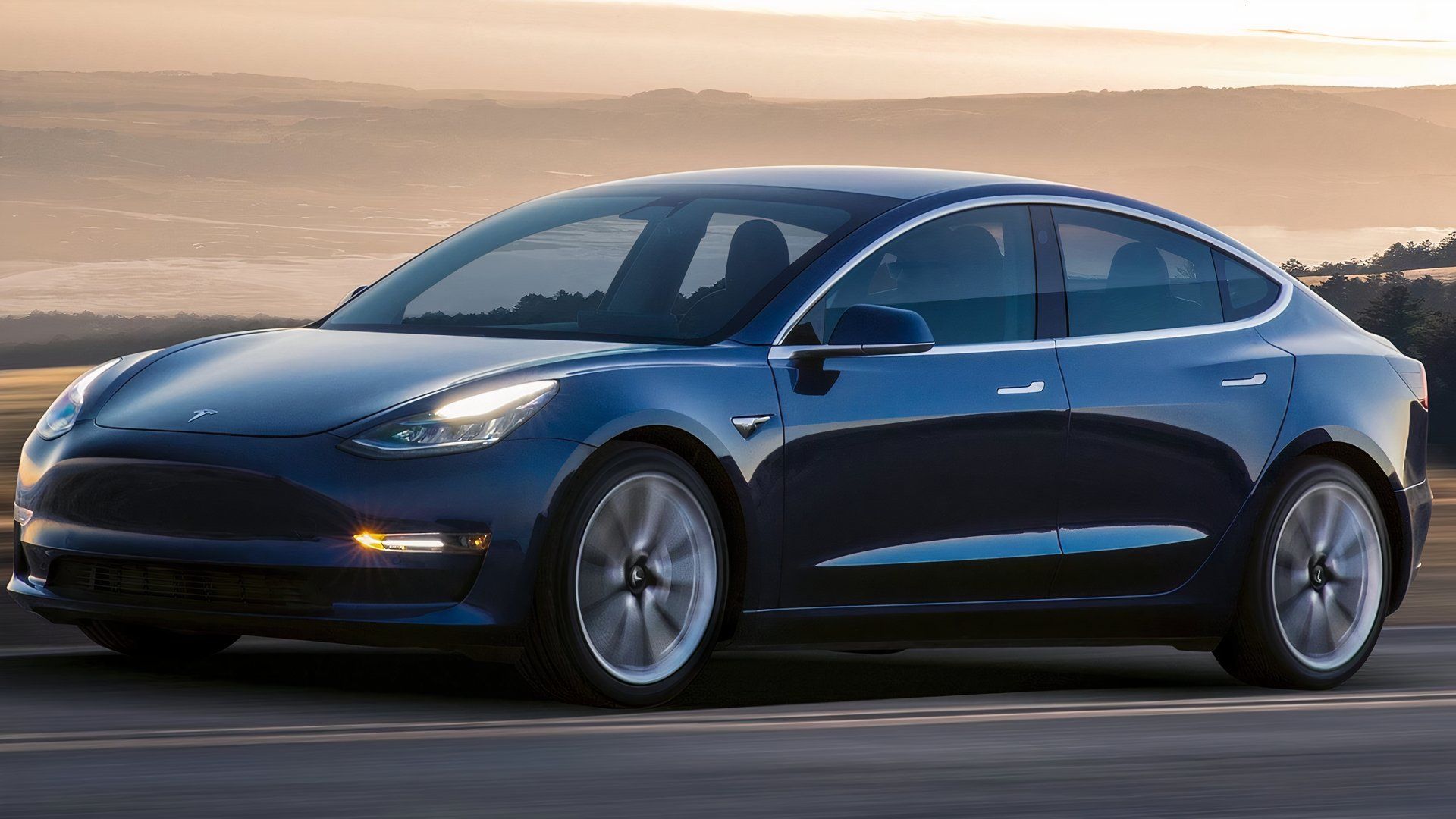 Tesla Model 3 2017 em azul escuro