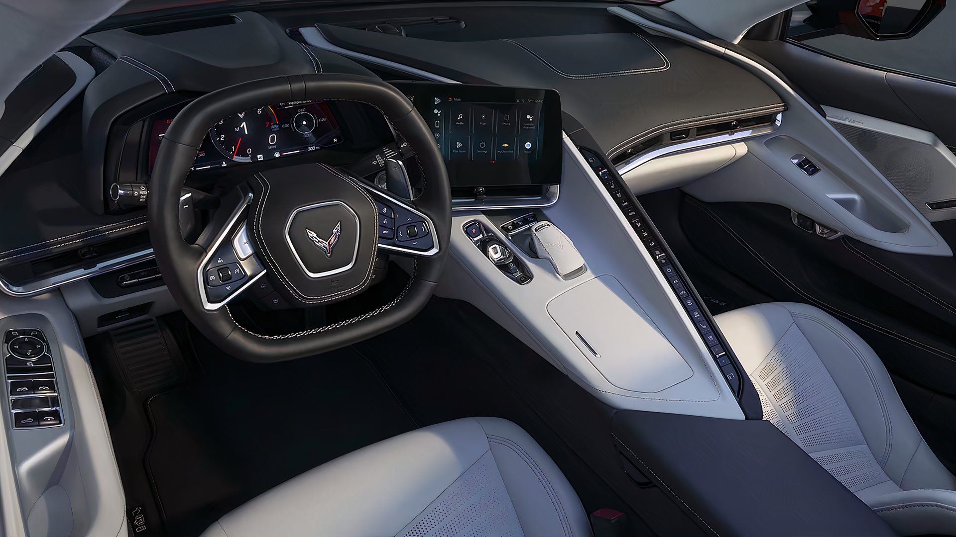 O infoentretenimento atualizado de um Chevrolet Corvette Stingray 2024