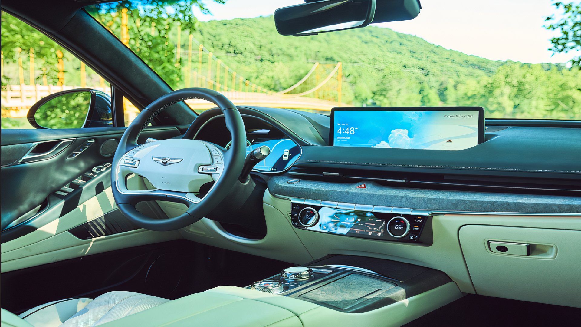 2024 Genesis Electrified G80 sedan interior.