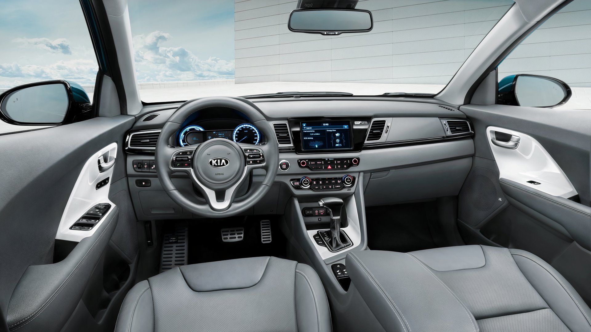Driver's view of the 2021 Kia Niro EV interior