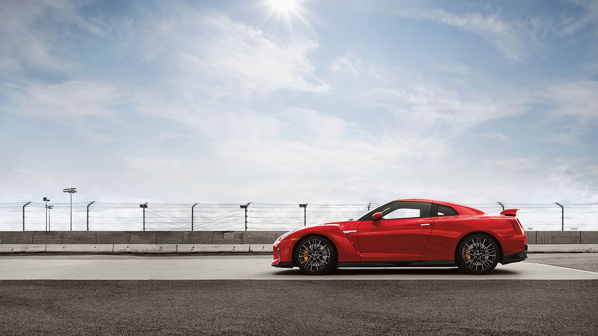 A 2023 Nissan GT-R standing on the track
