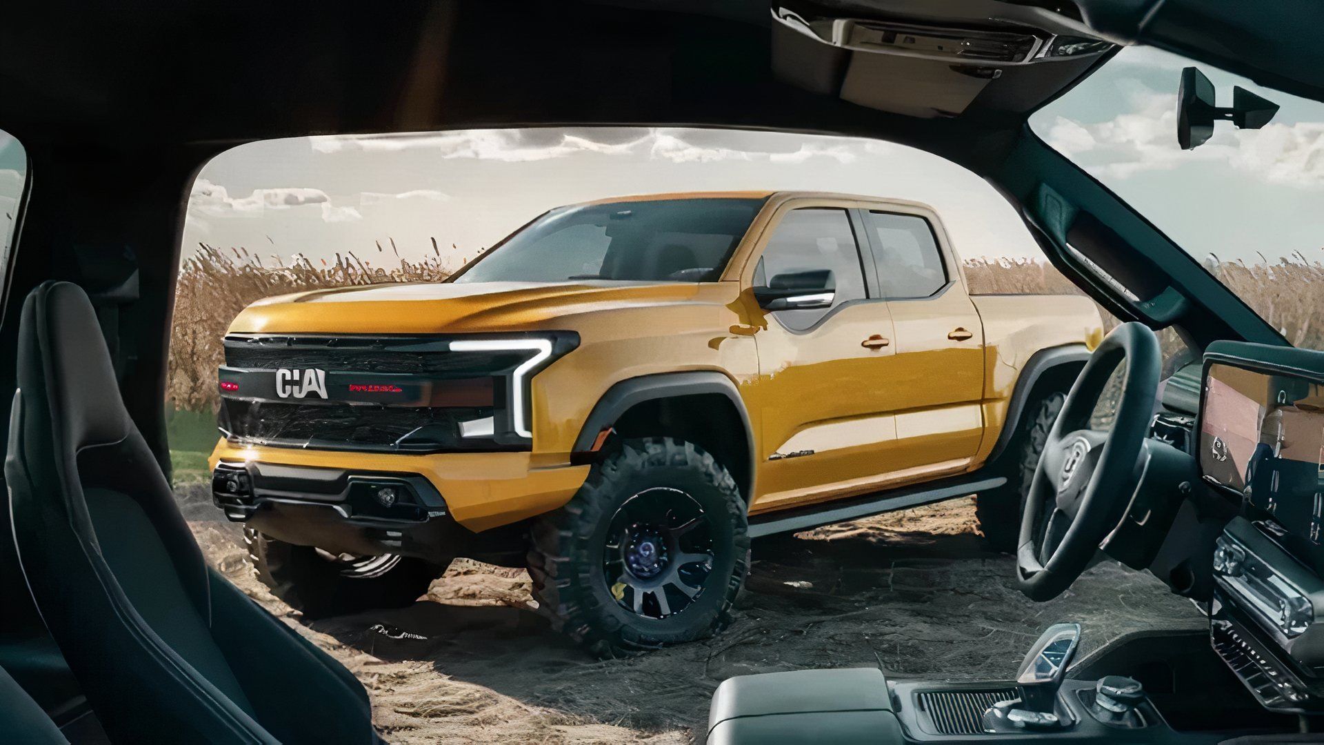 Imagem de caminhão Caterpillar gerada por IA
