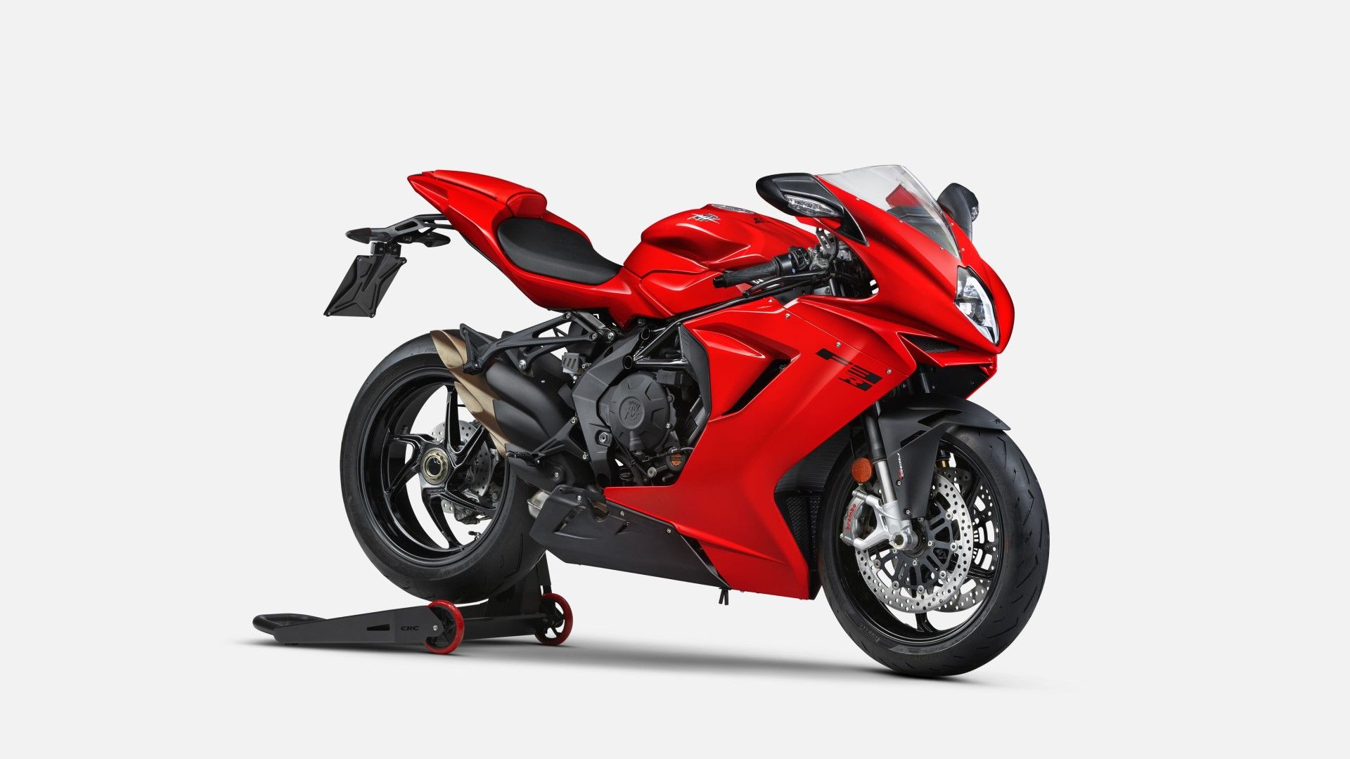 2024 MV Agusta F3 R in red front third quarter view