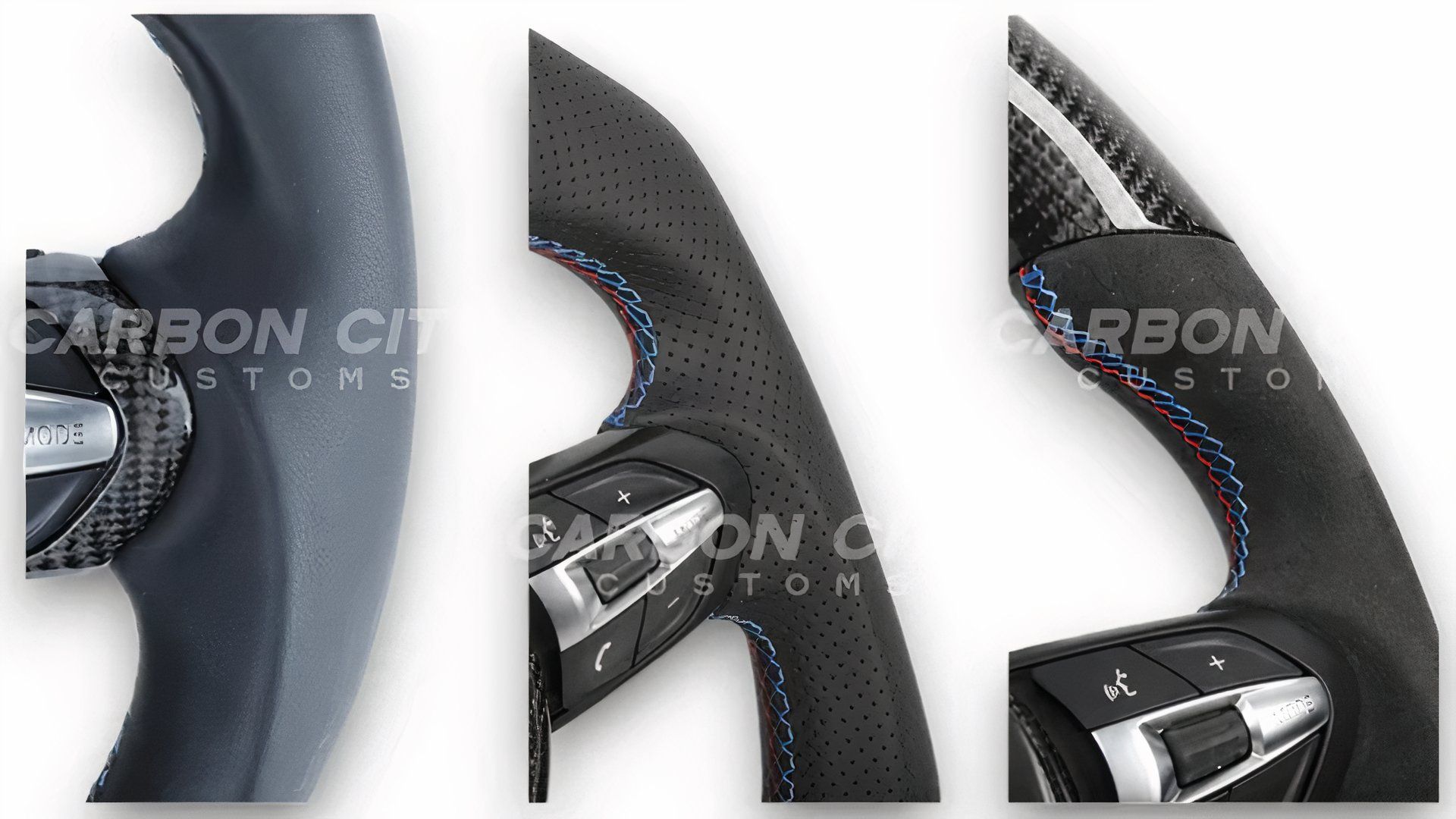Diferentes opções de couro em um volante personalizado Lamborghini Gallardo
