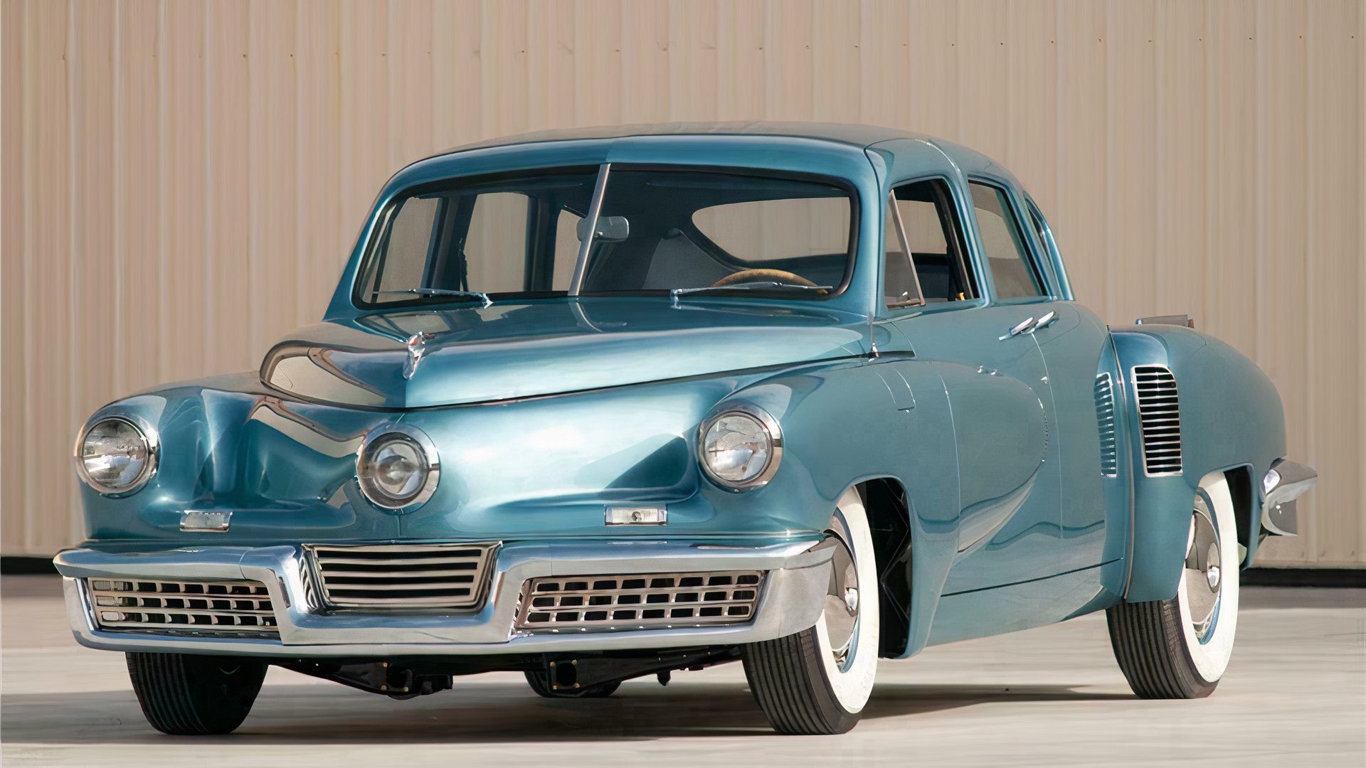 3/4 front view of 1948 Tucker Torpedo