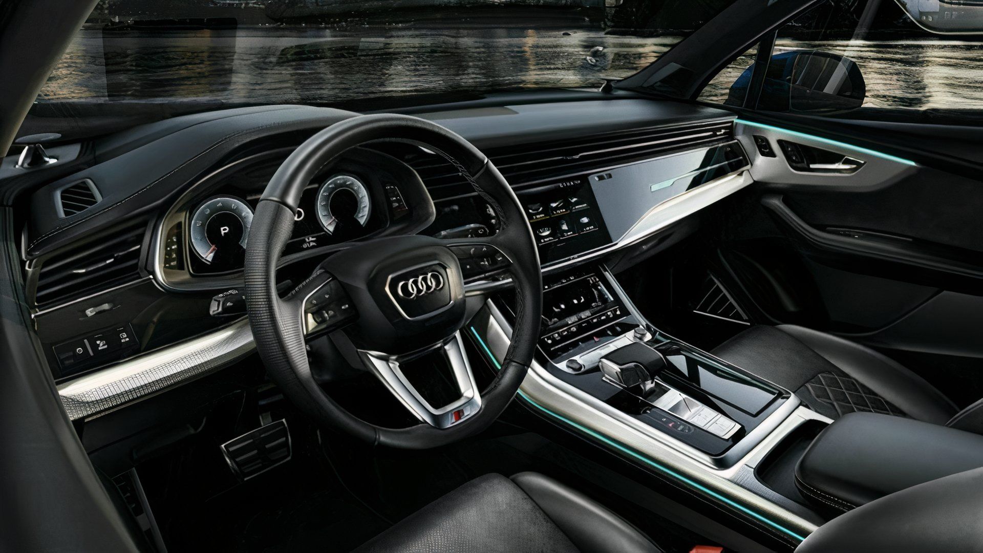 Foto do interior de um Audi Q7 2025