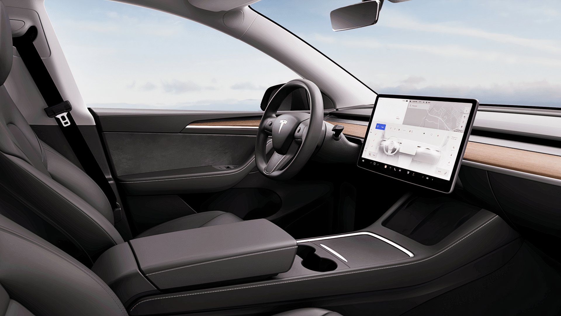 2024 Tesla Model Y interior.