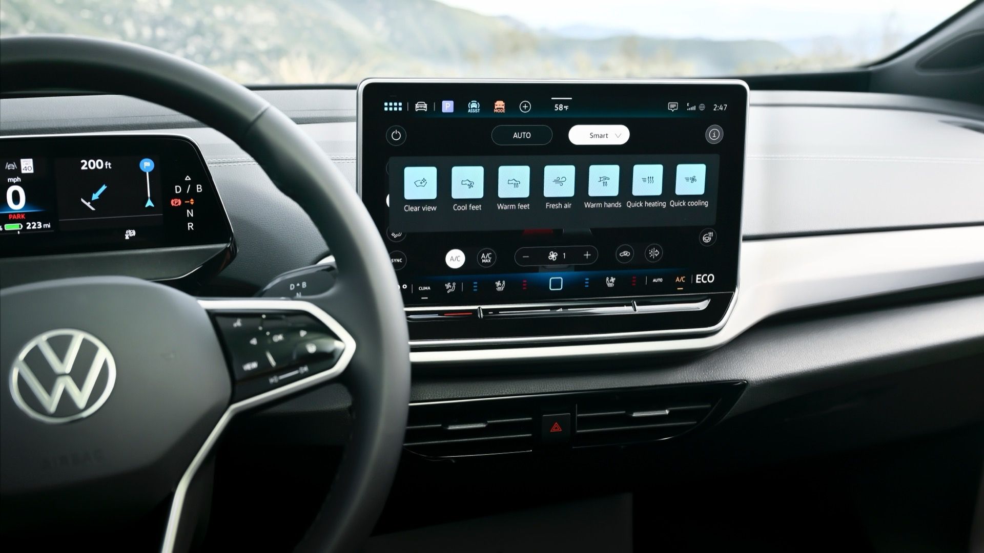 2024 Volkswagen ID.4 interior infotainment with HVAC modes