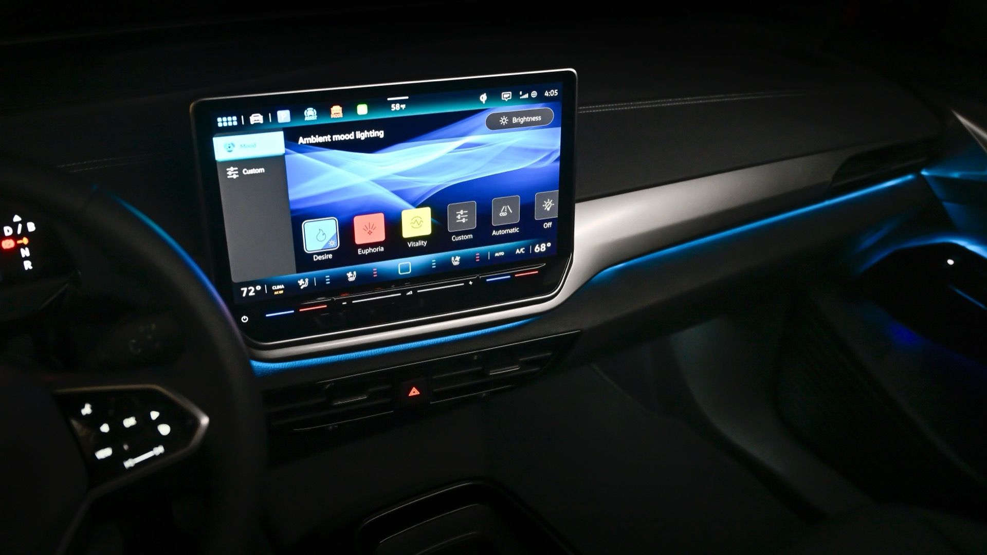 2024 Volkswagen ID.4 interior photo of ambient lighting menu