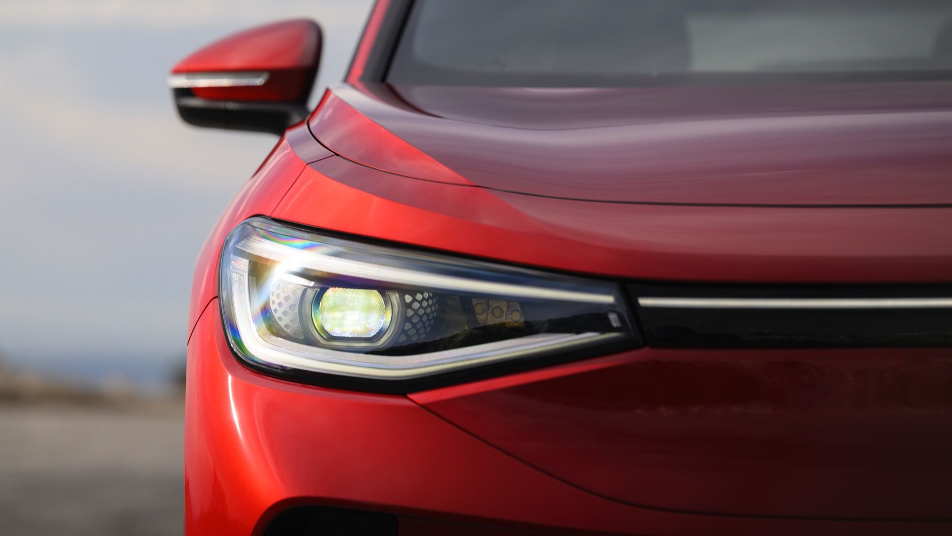2024 Volkswagen ID.4 exterior close-up photo of headlight