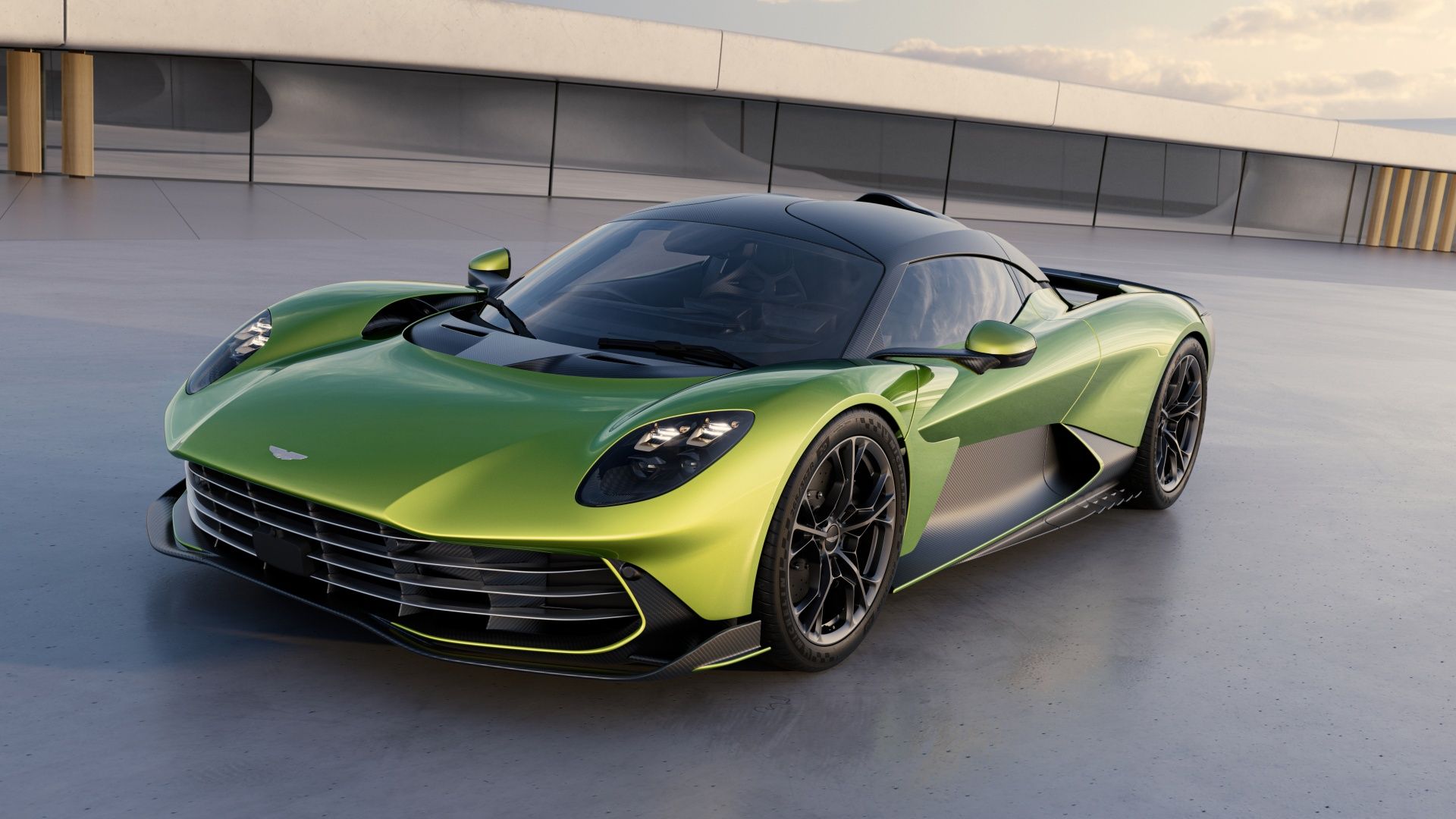 Imagem do herói dos três quartos da frente do Aston Martin Valhalla