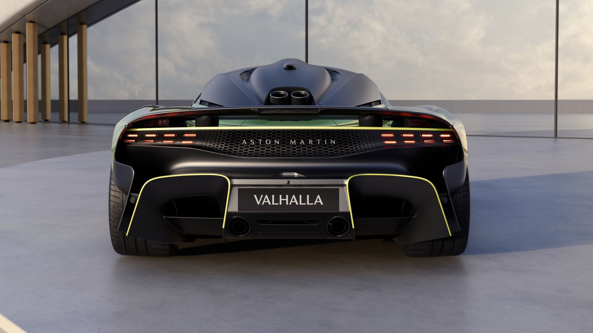 Aston Martin Valhalla asa traseira para baixo