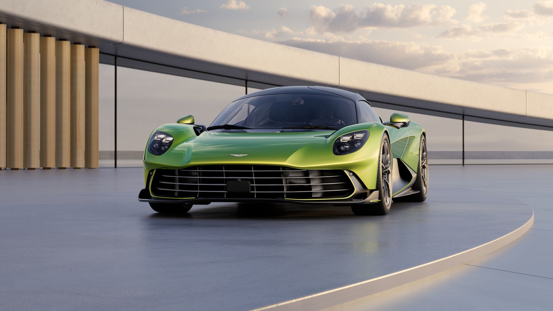 Vista frontal do Aston Martin Valhalla