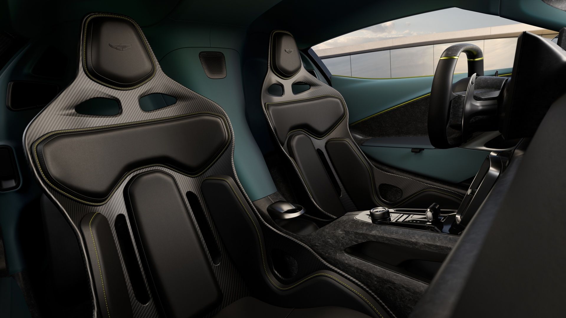 Assentos Aston Martin Valhalla do lado do passageiro