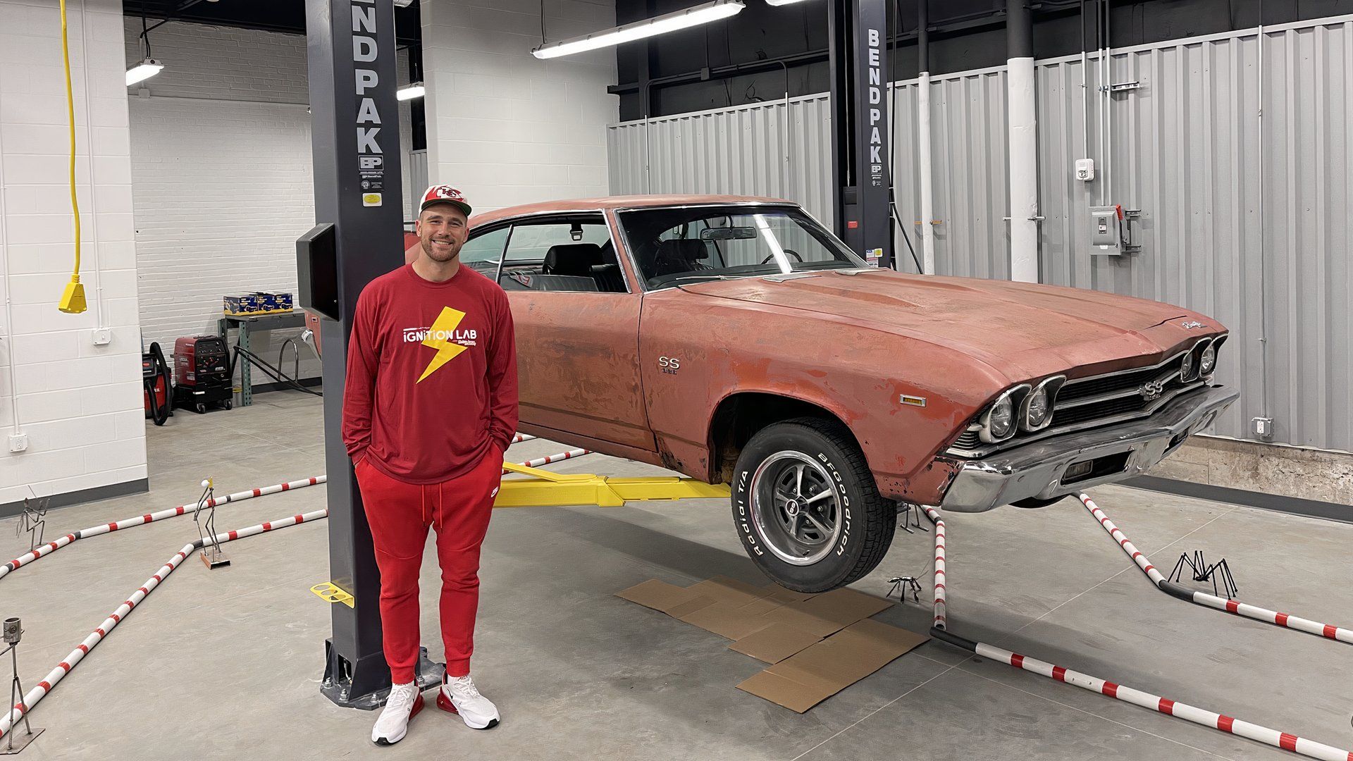 OG to EV: Travis Kelce Helps Students Tesla-Swap A 1969 Chevy Chevelle SS