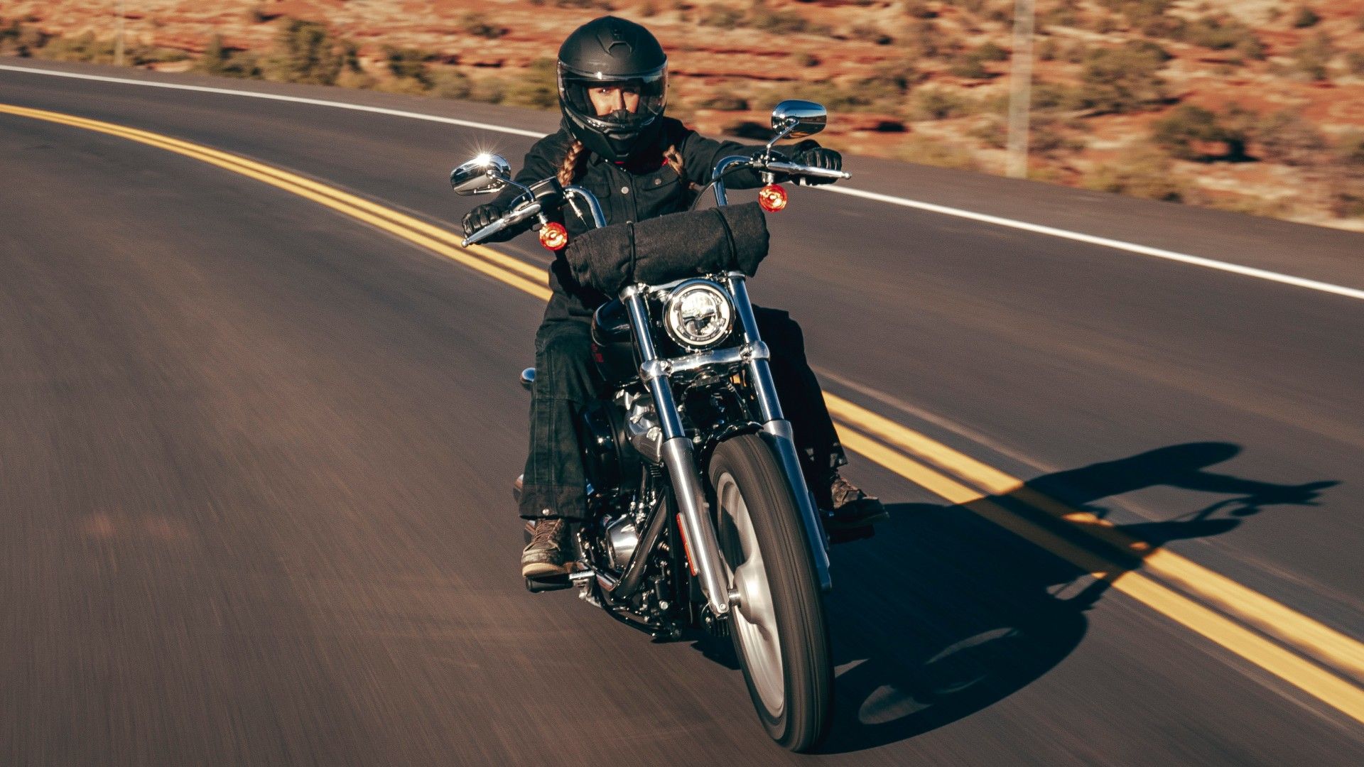 2024 Harley-Davidson Softail Standard Cruising on the third quarter of the Front Quarter motorway