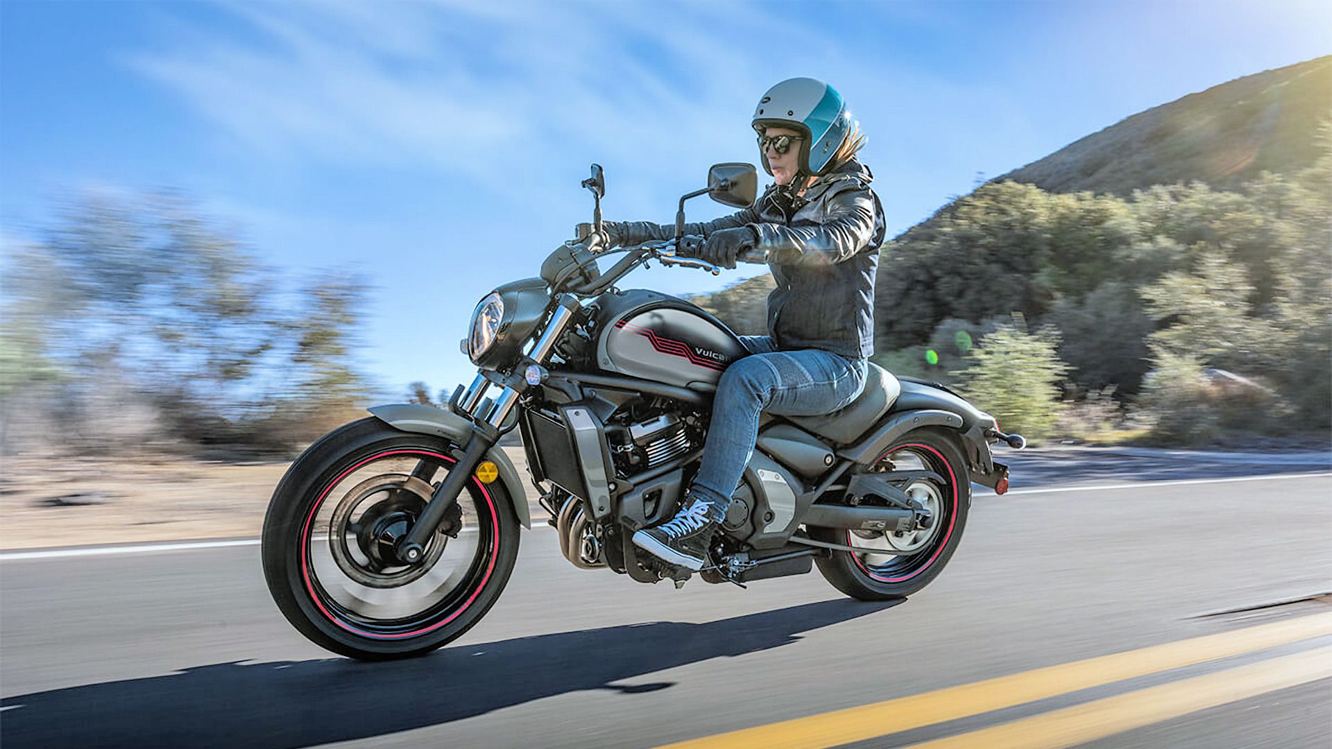 Rider on a 2025 Kawasaki Vulcan S