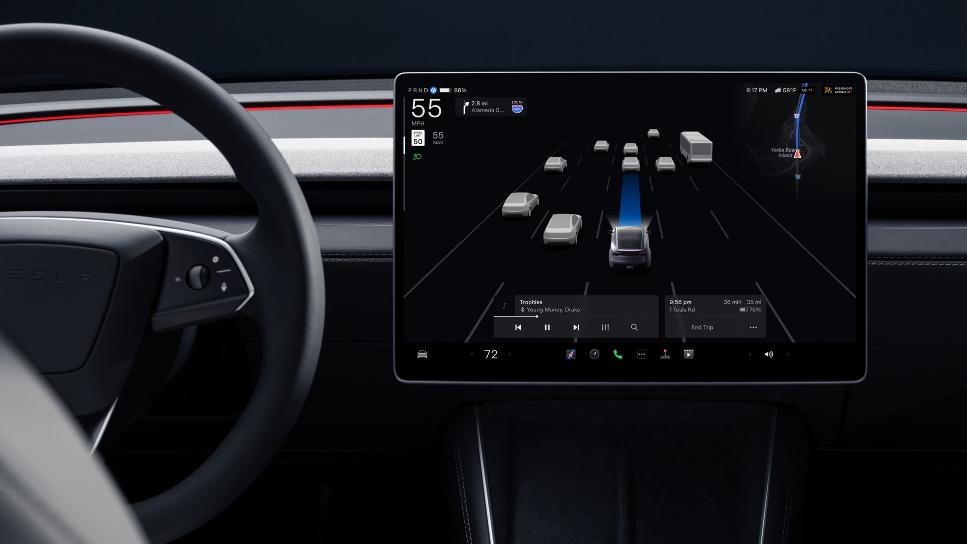 2025 Tesla Model Y Juniper Screen