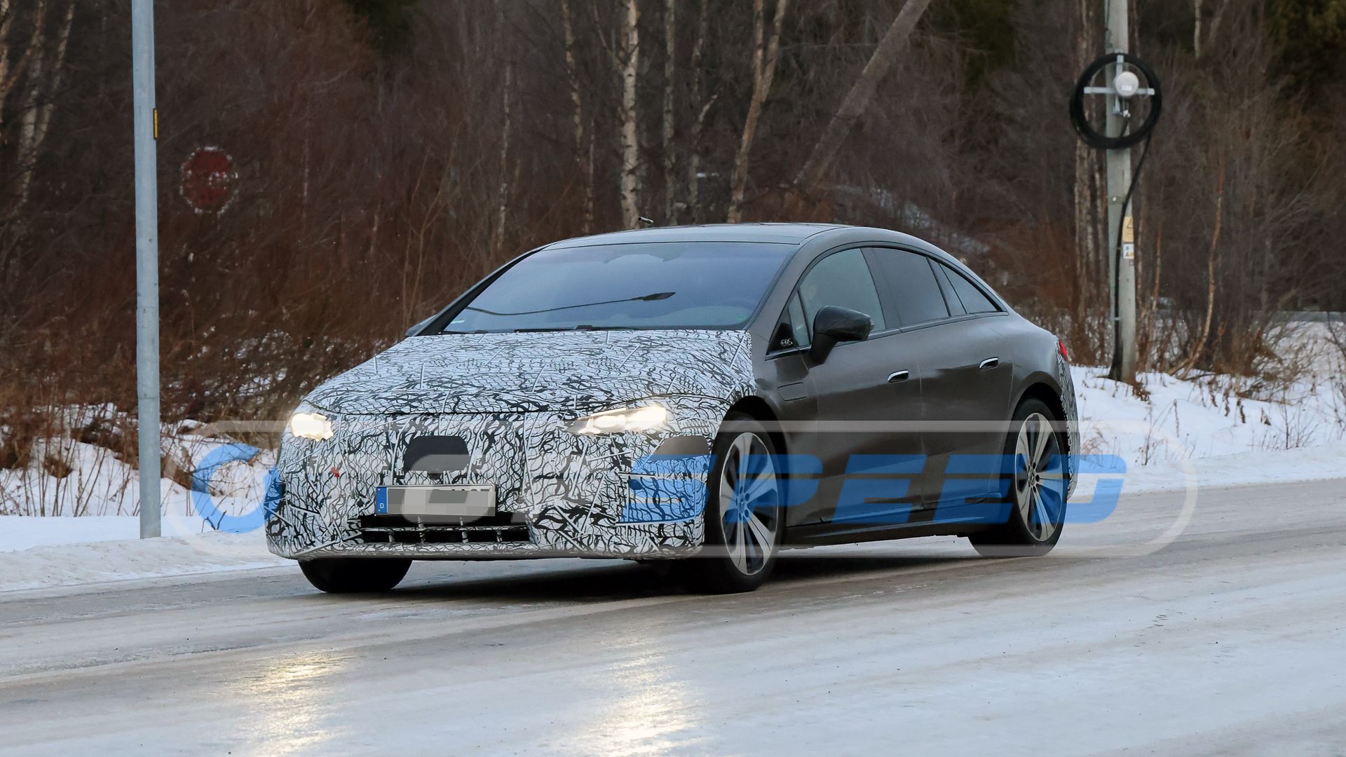 Mercedes EQS Sedan Spy Shot Front Three-Quarter