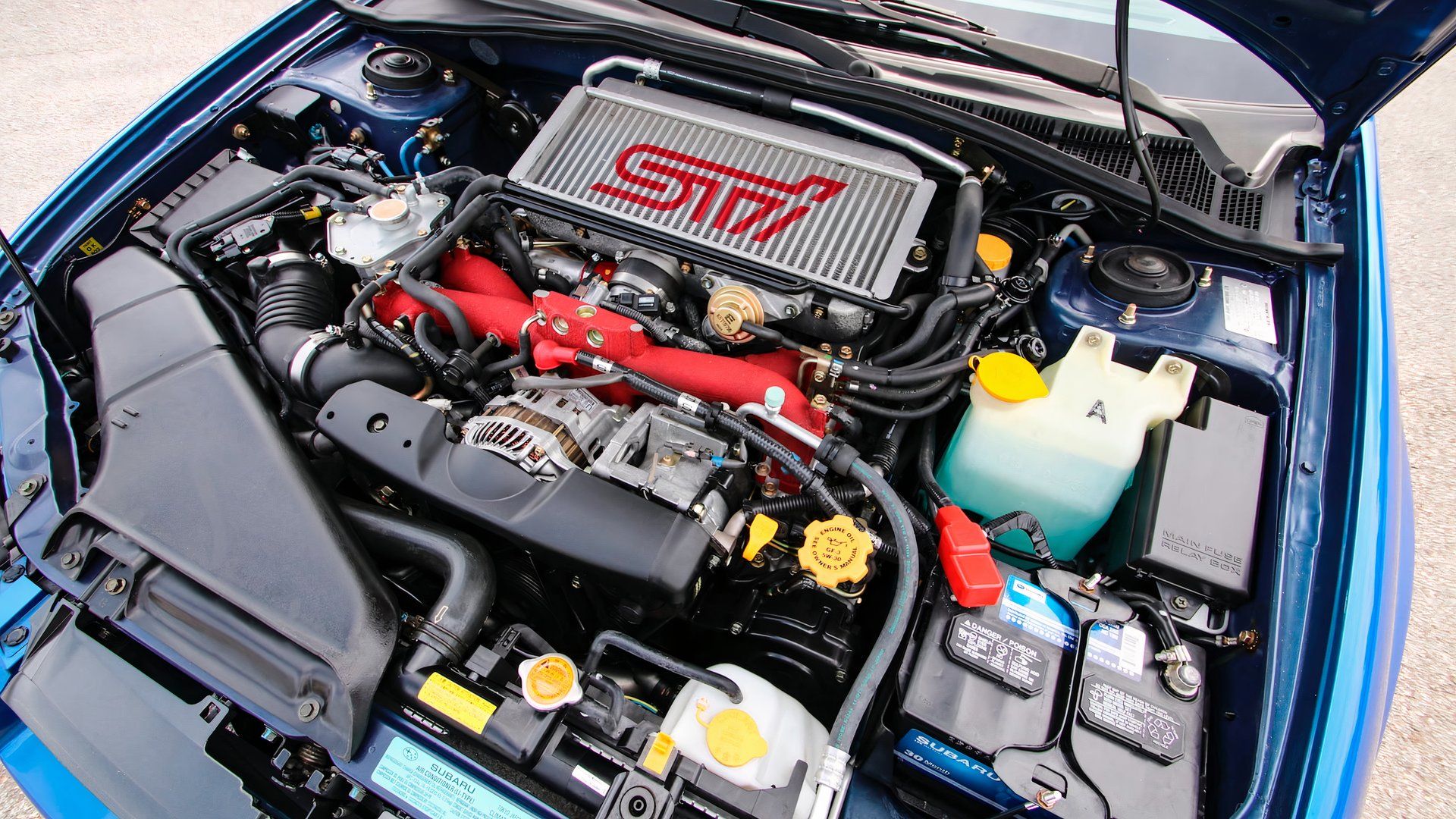 Engine of 2004 Subaru Impreza WRX STi