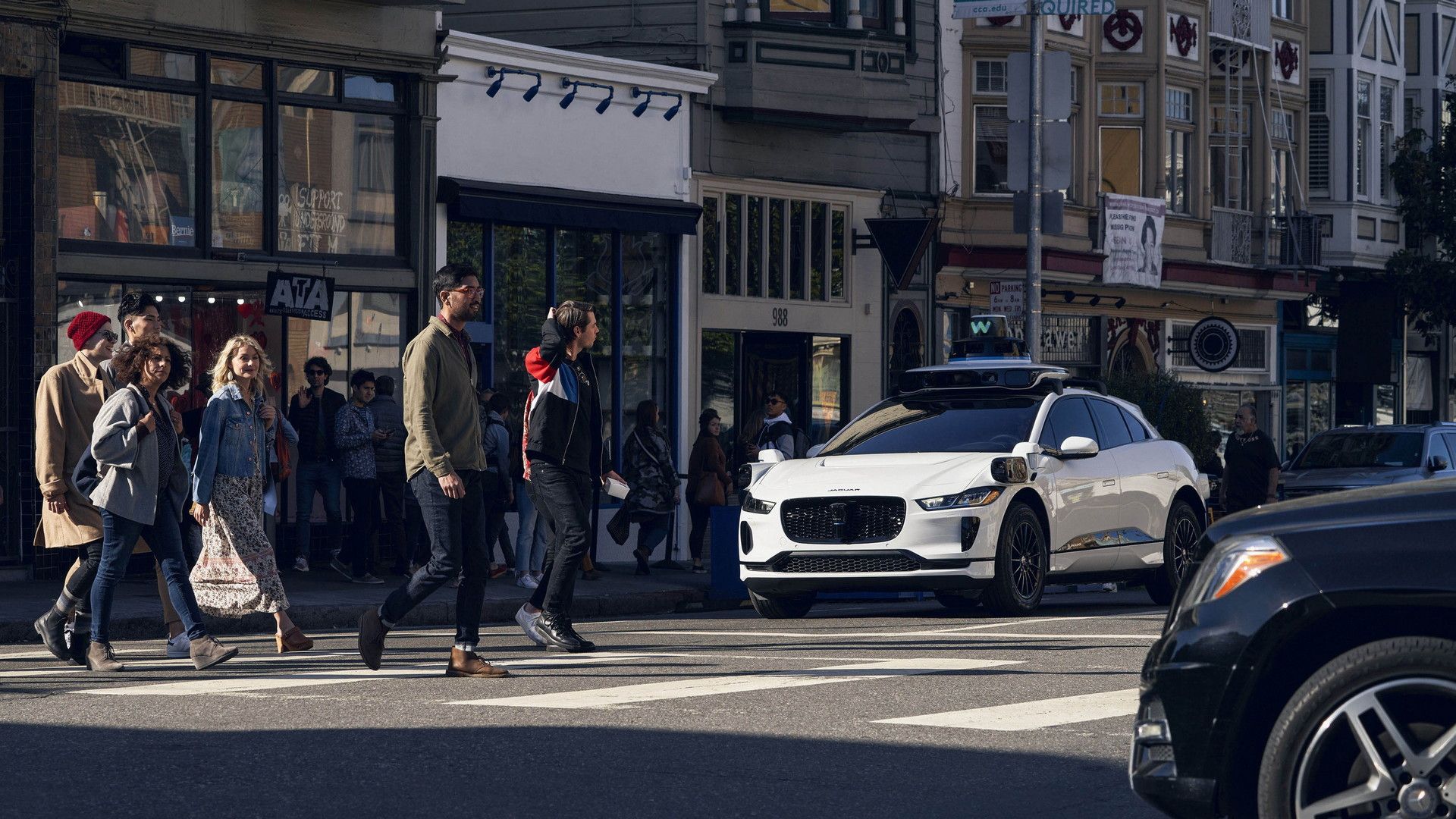 A Jaguar I-Pace Waymo testing