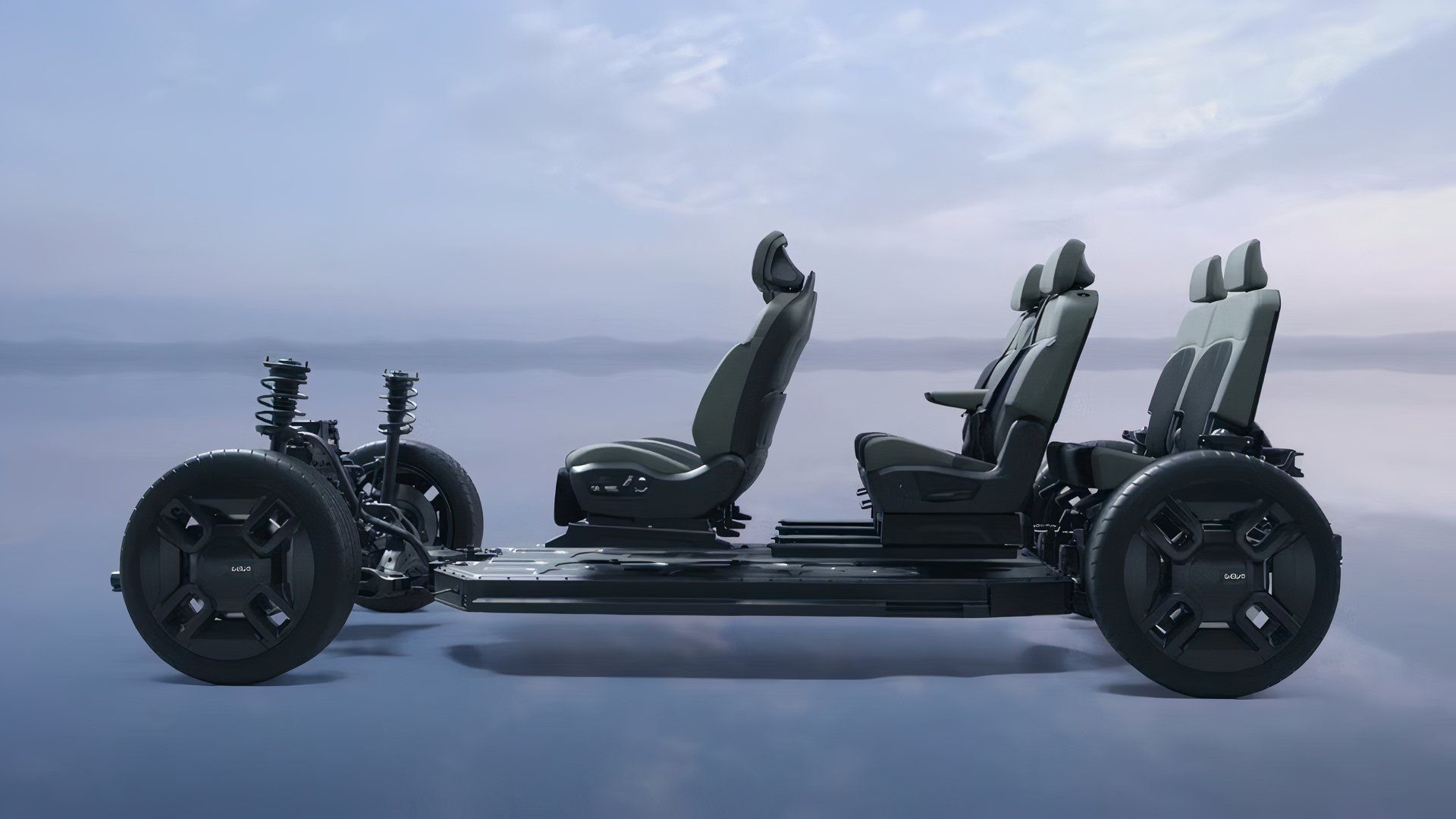 A shot of the 2024 Kia EV9's E-GMP platform.