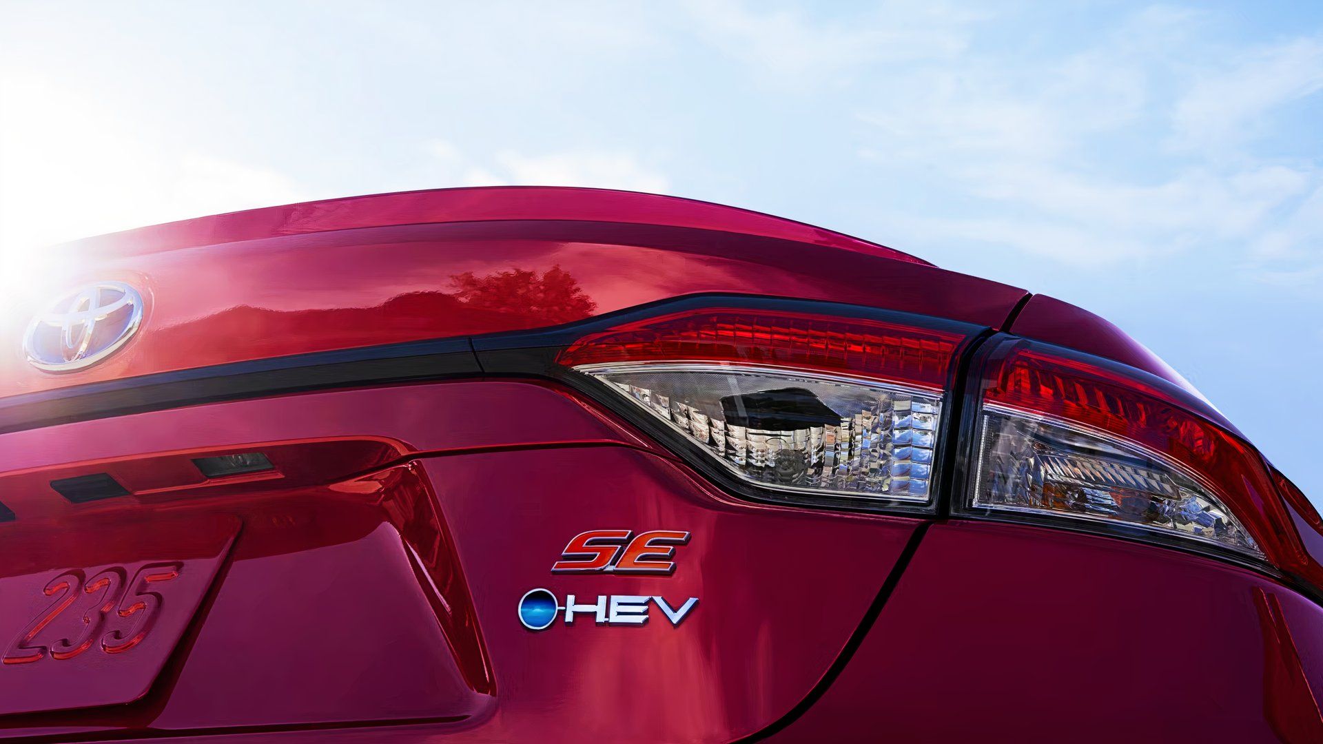 The rear of a 2025 Toyota Corolla Hybrid. 