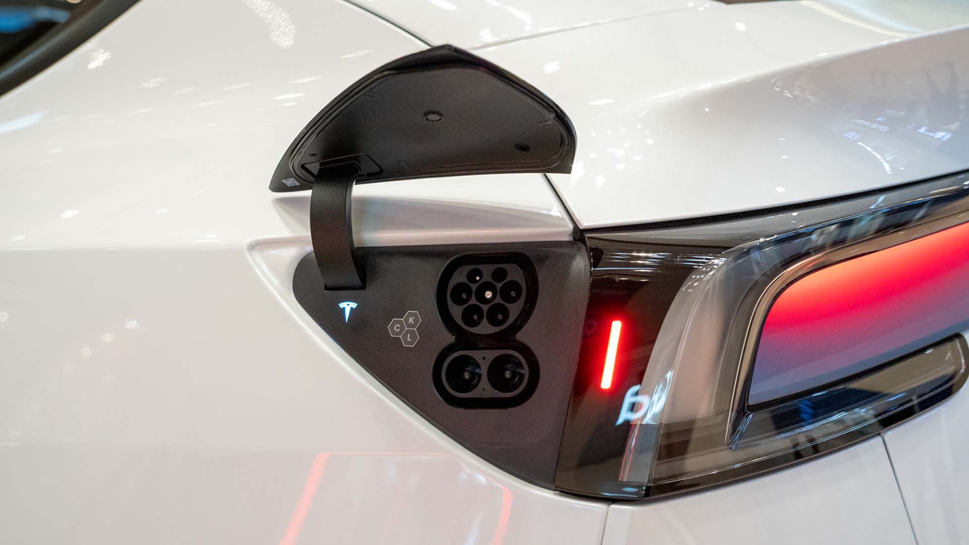 Charge port of the 2025 Tesla Model Y