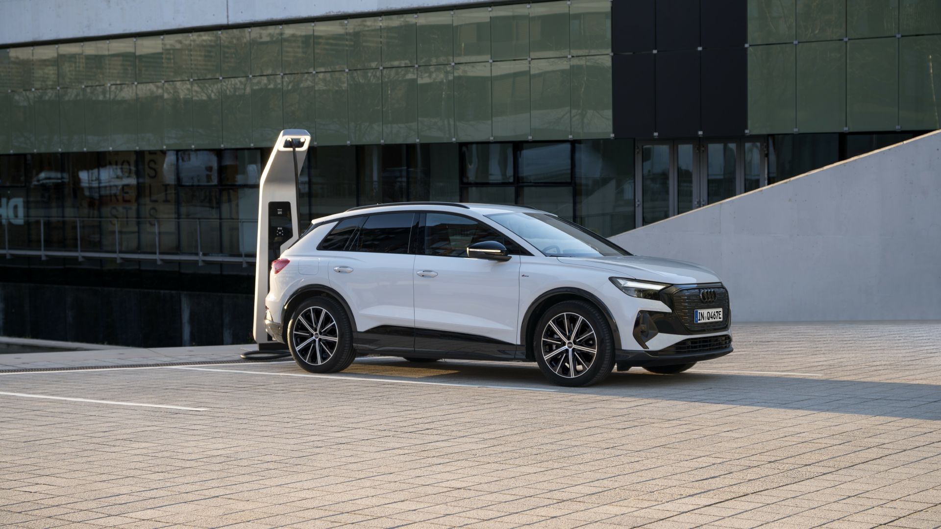 2025 Audi Q4 40 e-tron Exterior At Charging Station