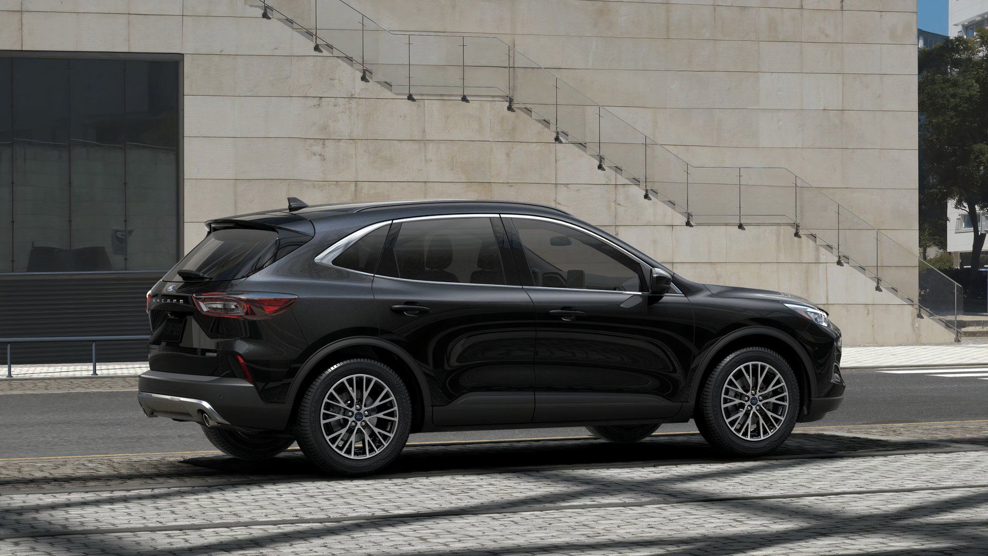 Black Escape PHEV side rear-quarter