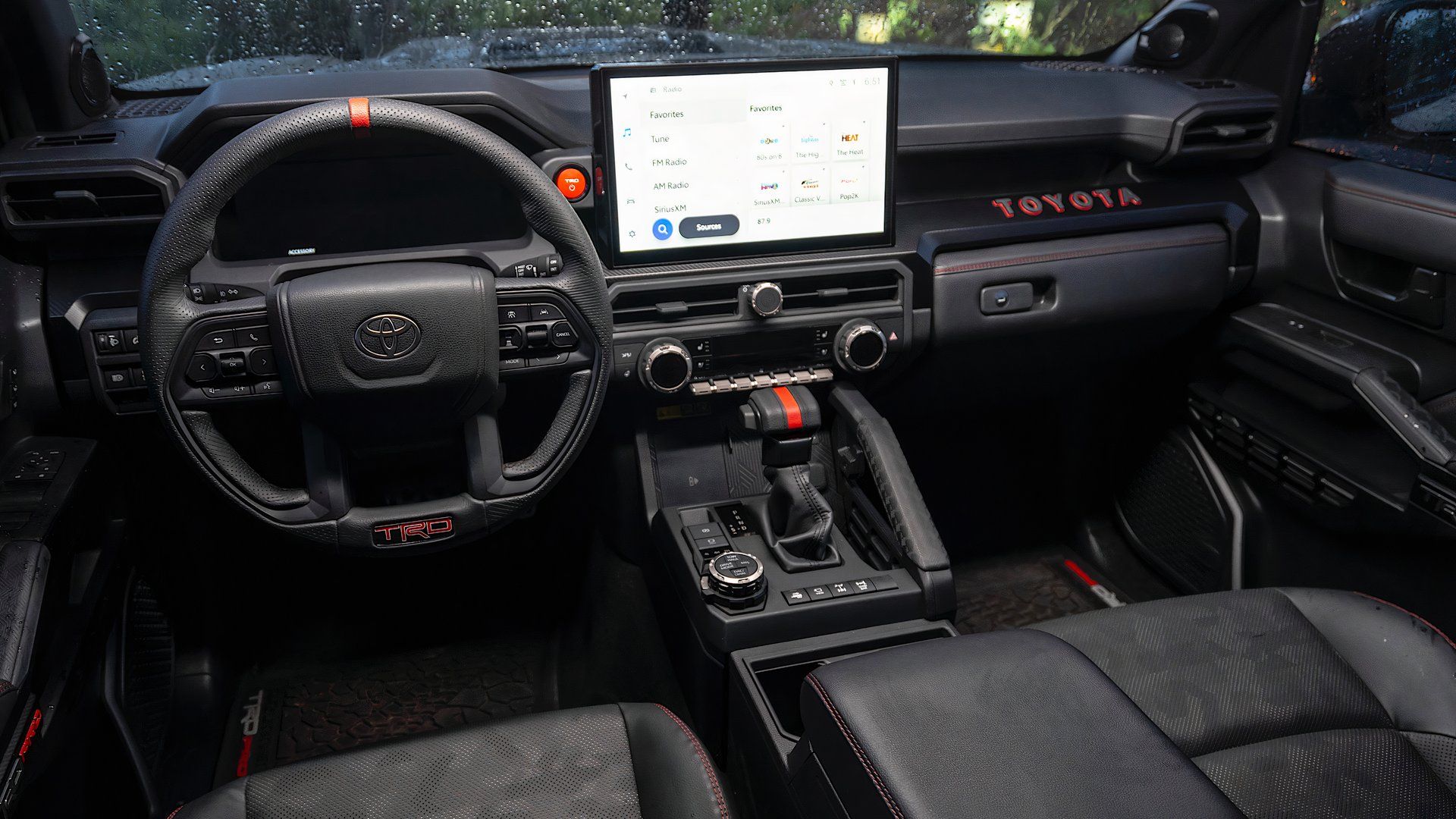 2025 Toyota 4Runner TRD Pro interior showing front seats, dashboard and steering wheel