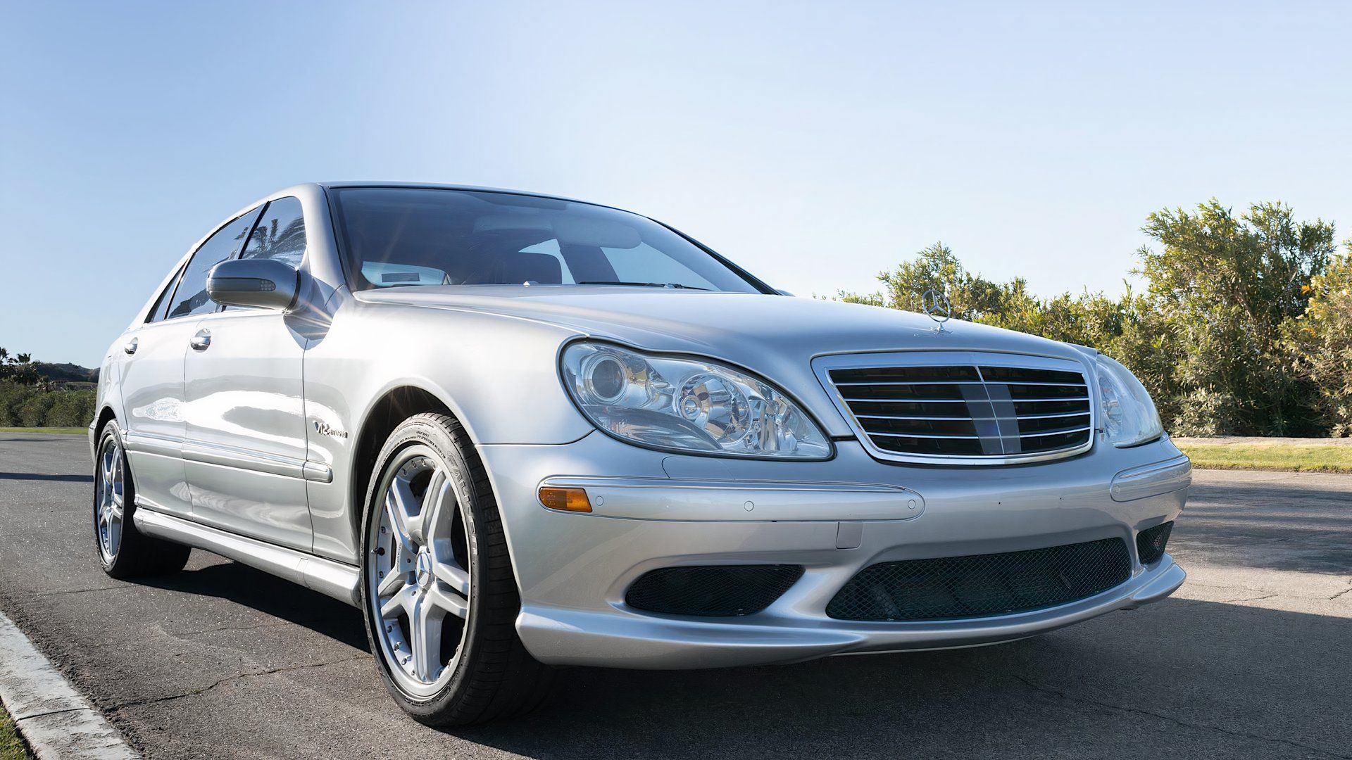 2006 Mercedes-Benz S65 AMG in silver parked on road