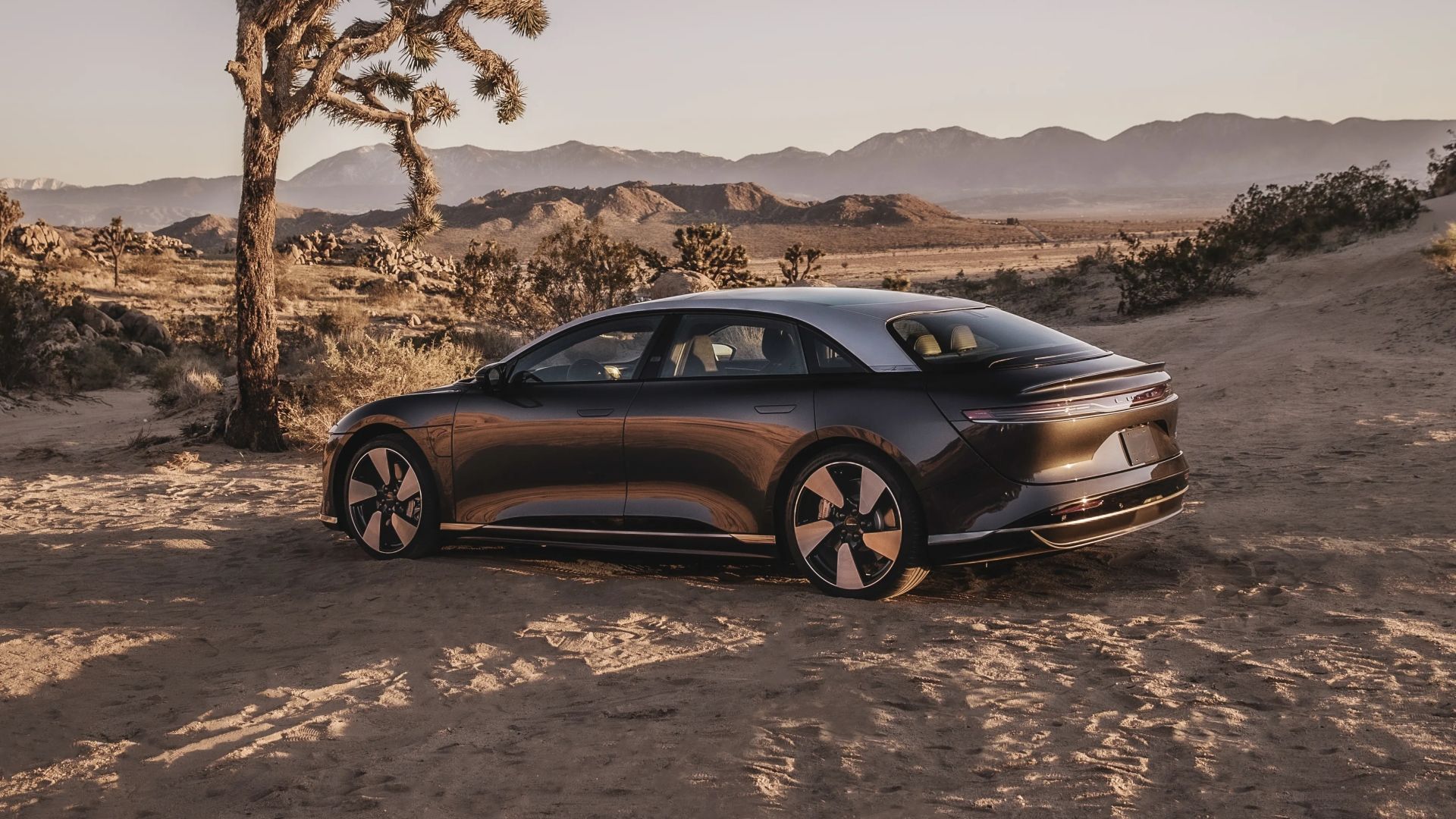Lucid Air Grand Touring Rear Three-Quarter Driving