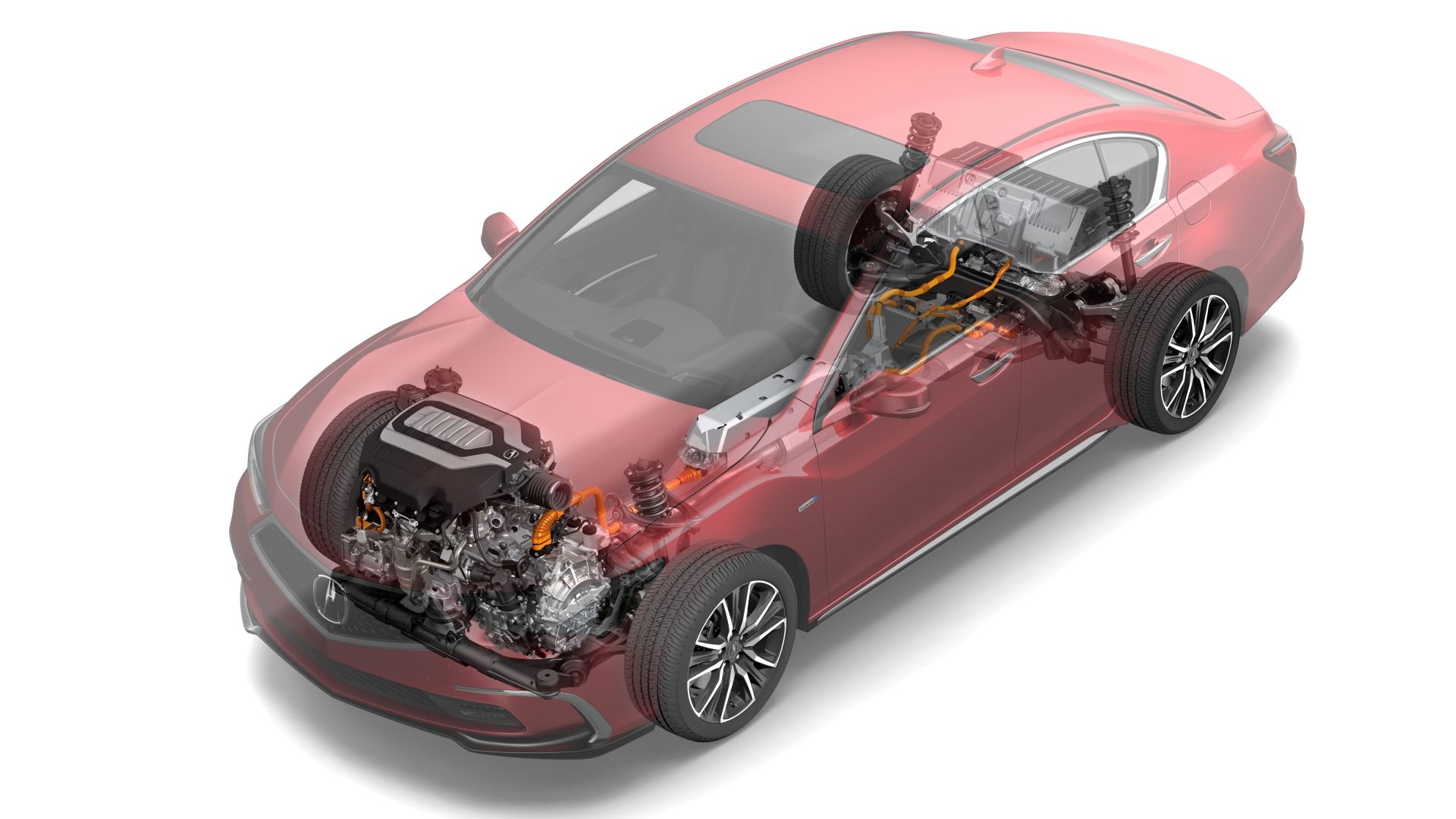 2019 Acura RLX Sport Hybrid Powertrain Cutaway
