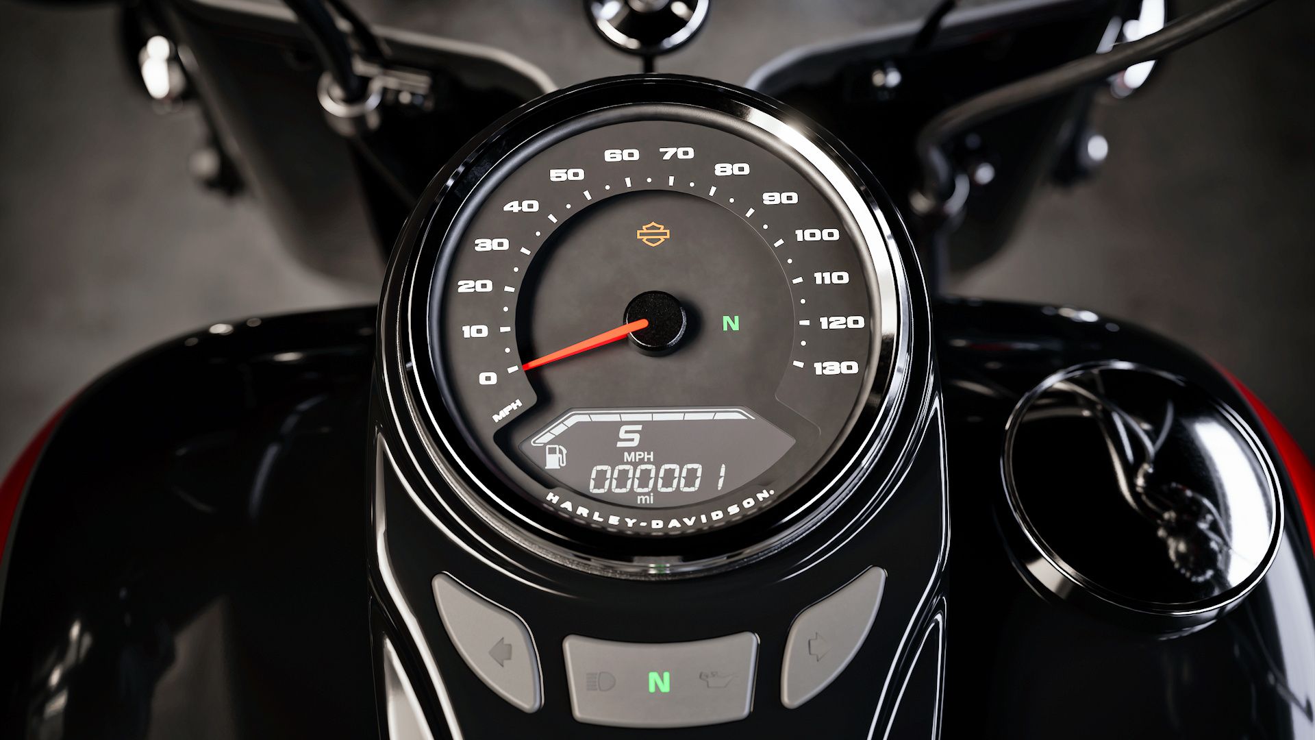 2025 Harley-Davidson Heritage Classic instrument dial close-up detail