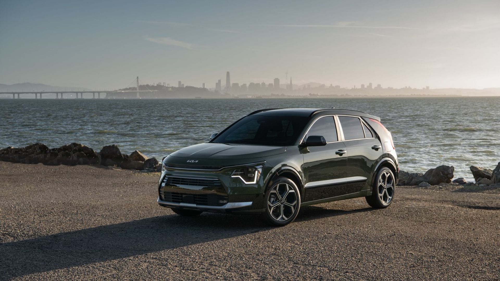 2024 Kia Niro Exterior Parked In Front Of Waterway