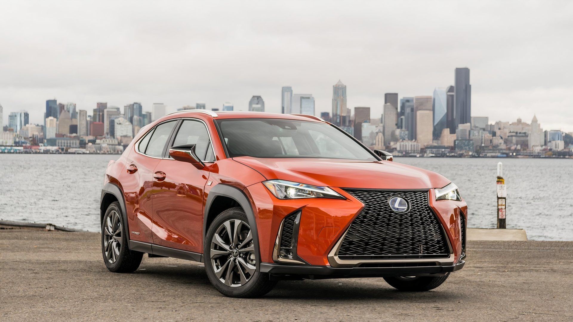 Front 3/4 shot of a 2019 Lexus UX 250h